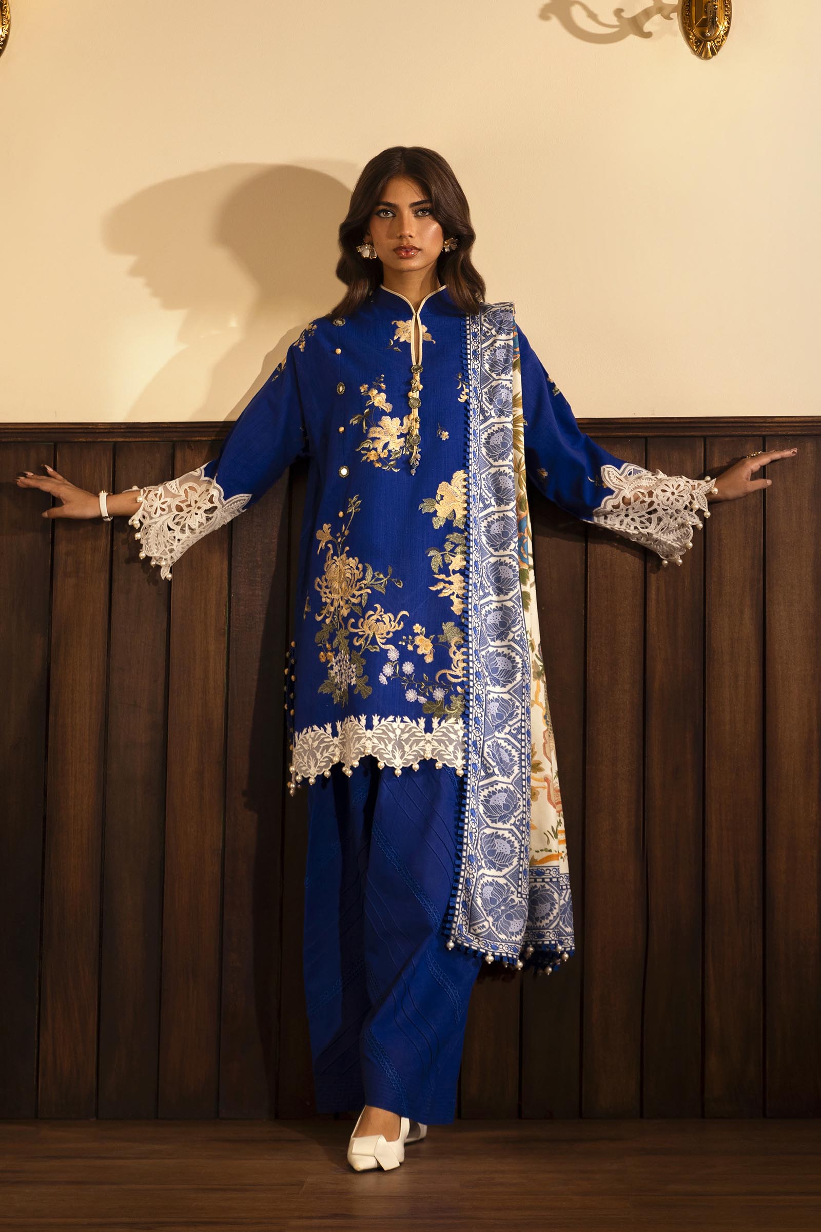 Unstitched Winter Slub 3 Piece Suit