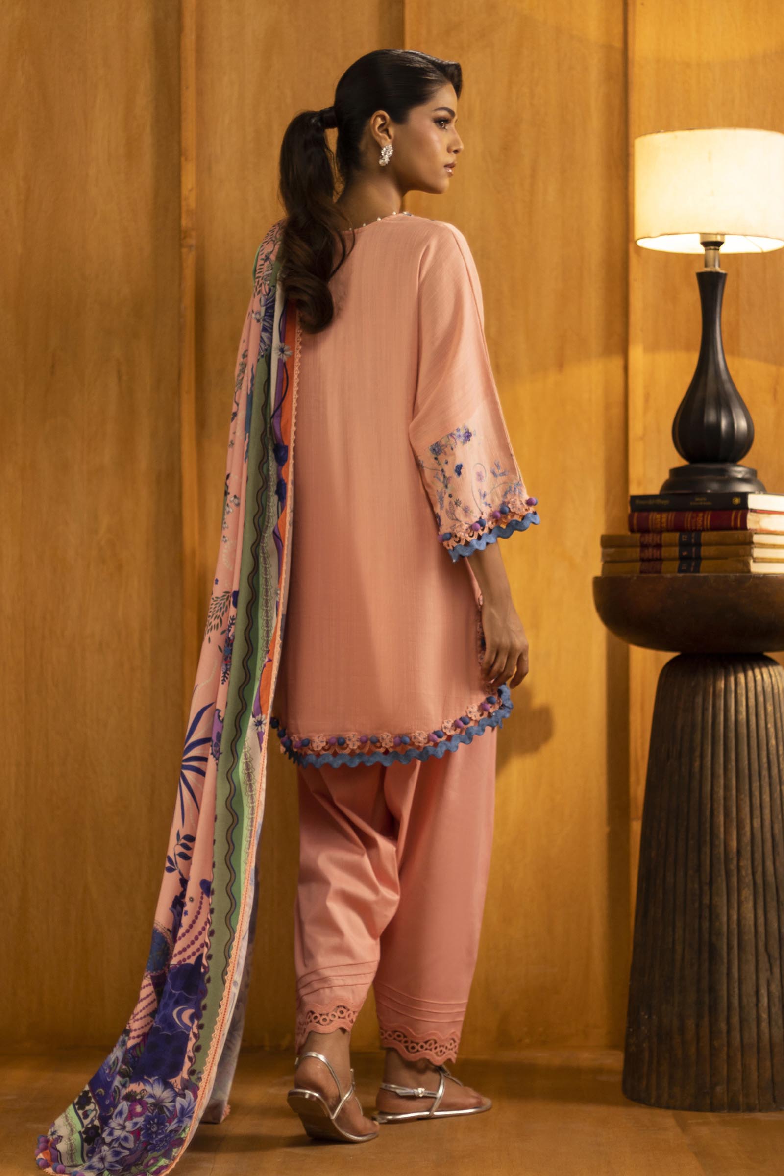 Unstitched Slub Muzlin 3 Piece Suit
