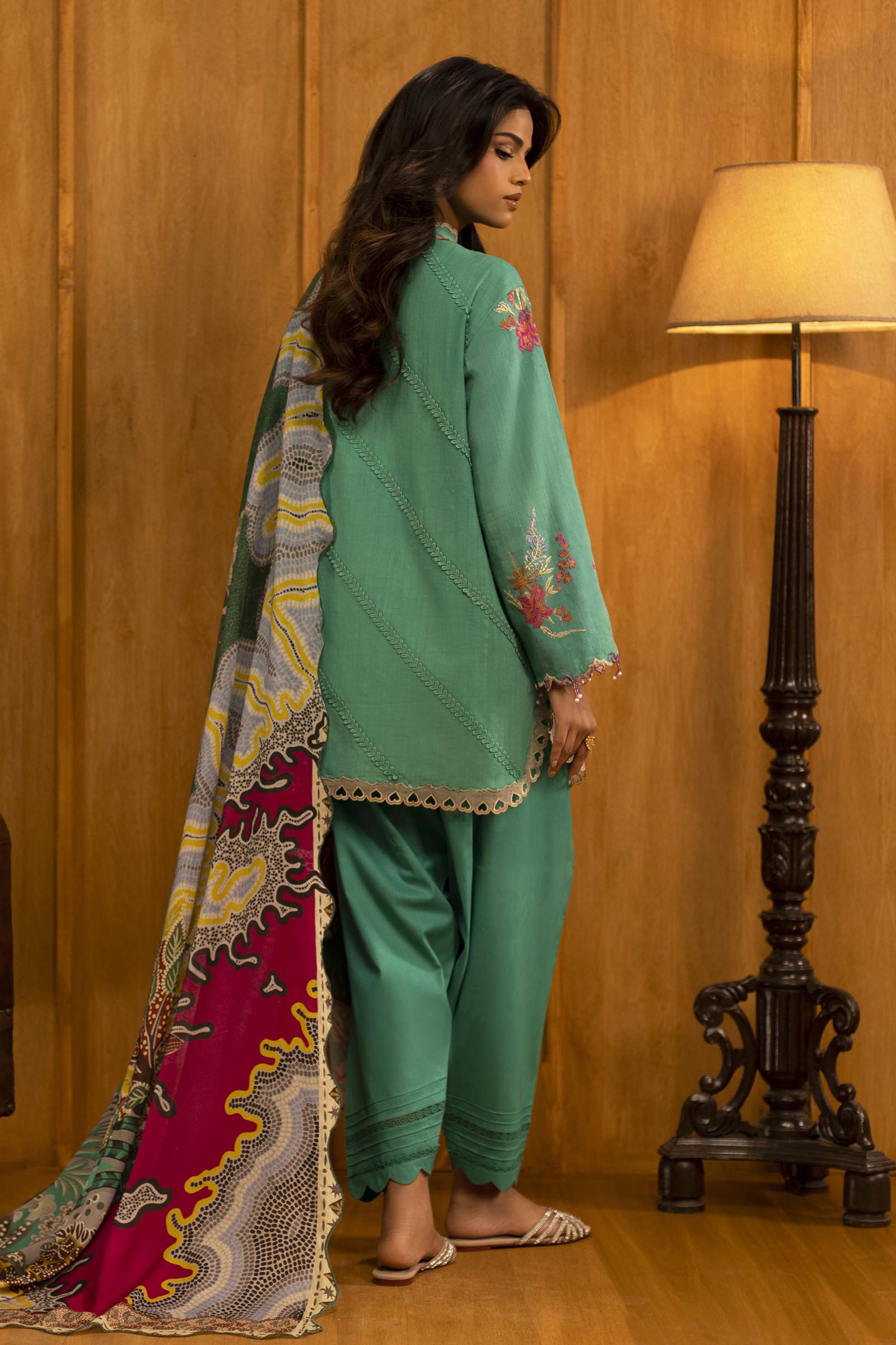 Unstitched Slub Muzlin 3 Piece Suit