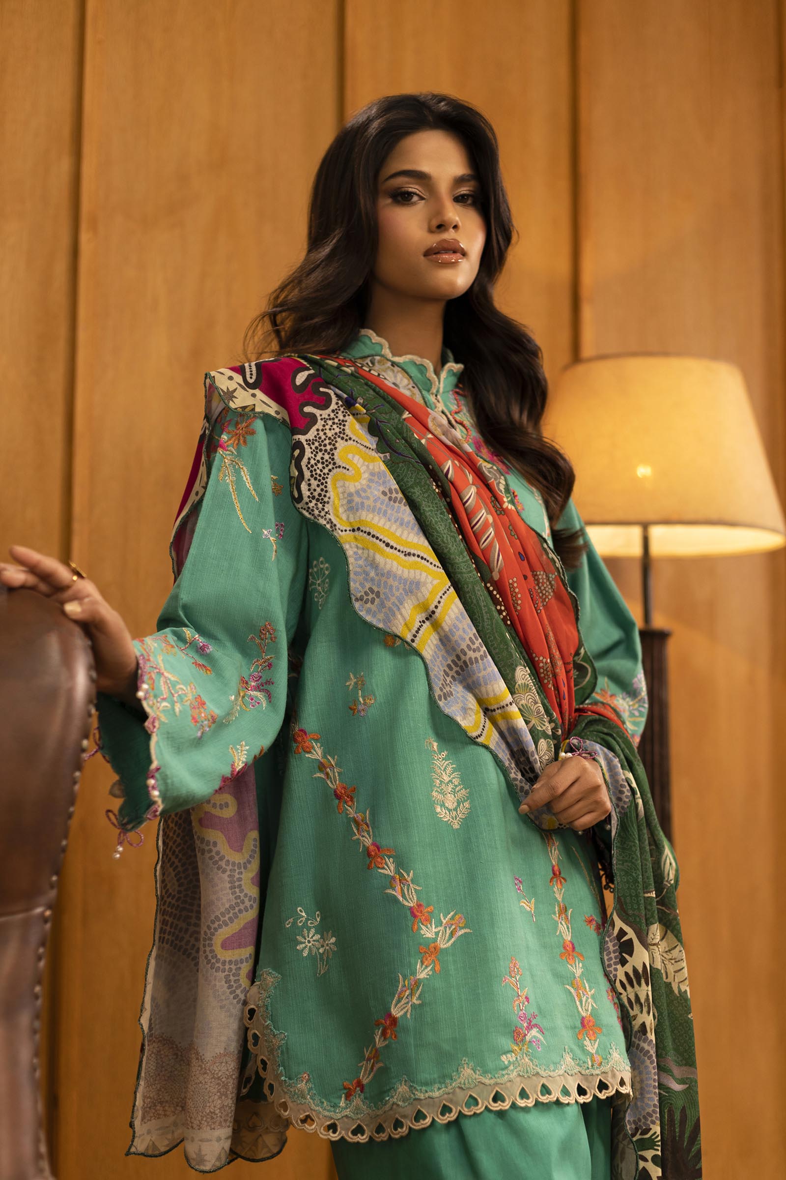 Unstitched Slub Muzlin 3 Piece Suit