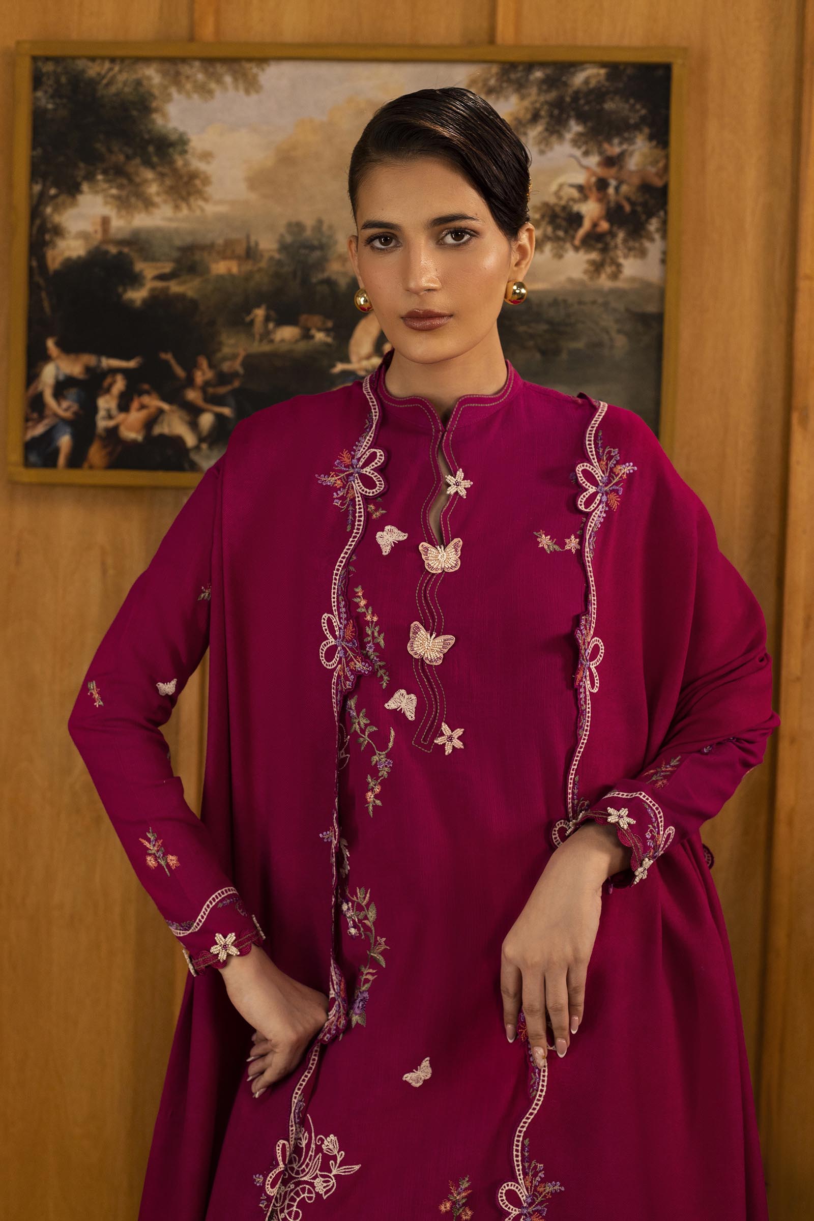 Unstitched Slub Muzlin 3 Piece Suit