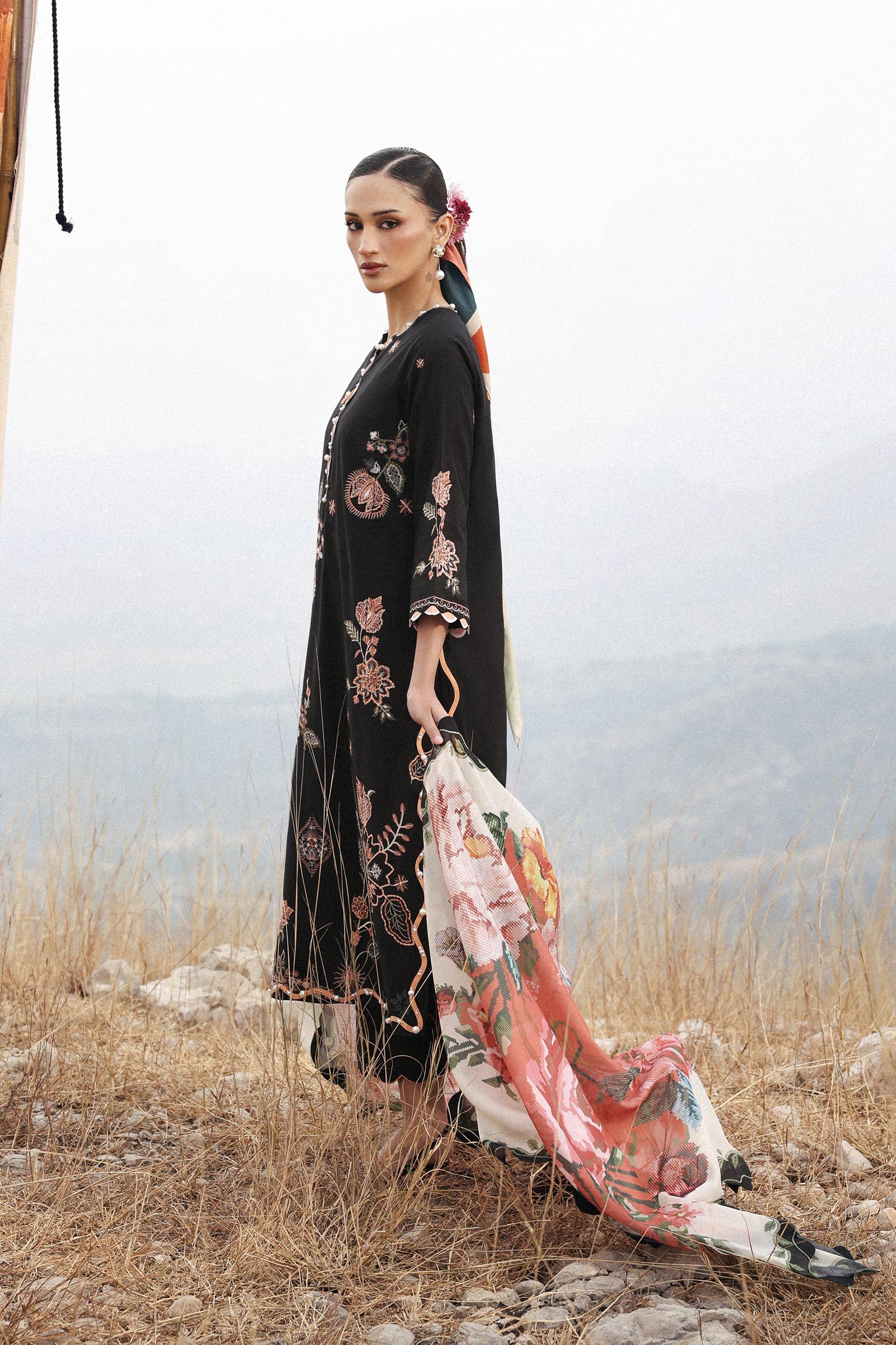 Unstitched Muzlin Lawn 3 Piece Suit