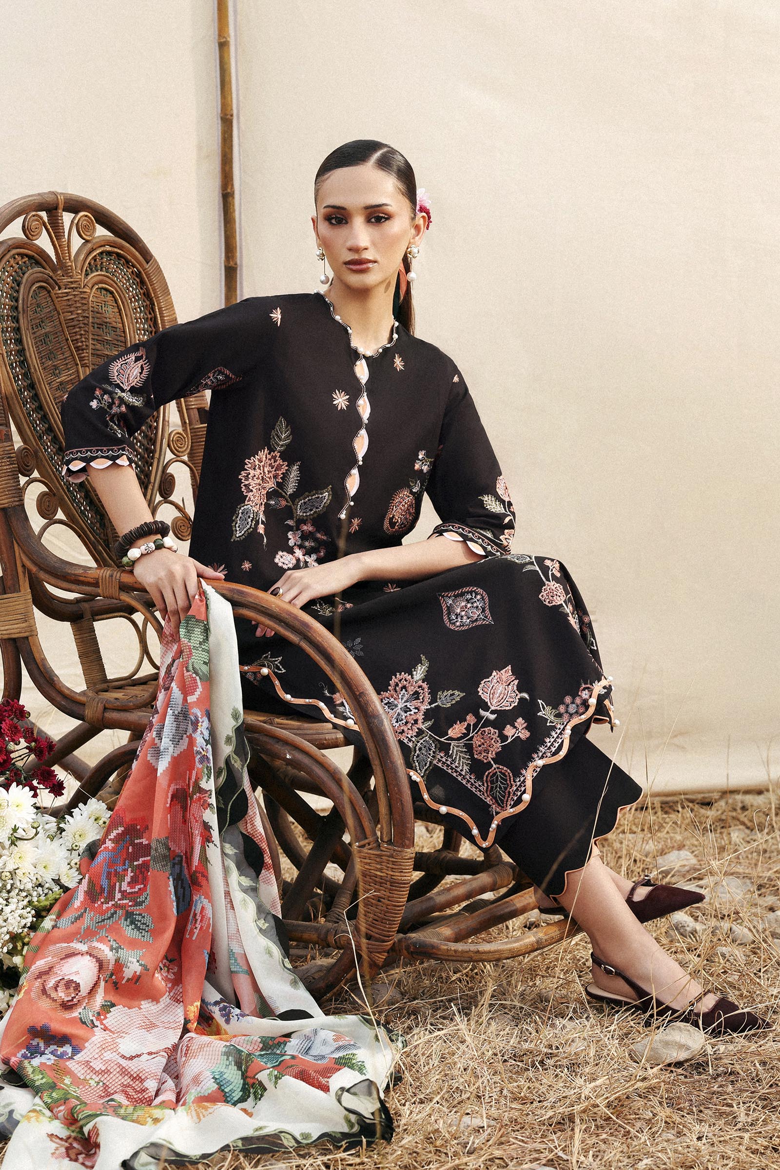 Unstitched Muzlin Lawn 3 Piece Suit