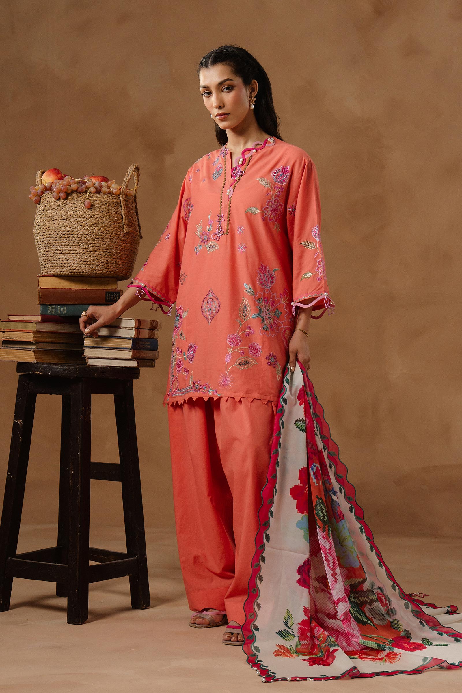 Unstitched Muzlin Lawn 3 Piece Suit
