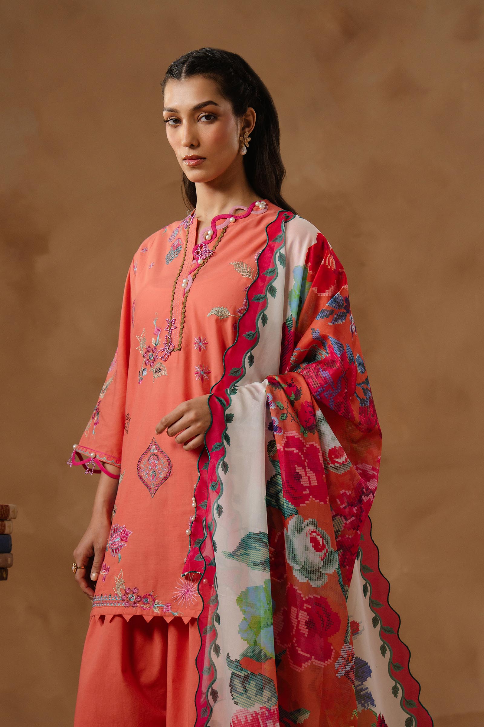 Unstitched Muzlin Lawn 3 Piece Suit