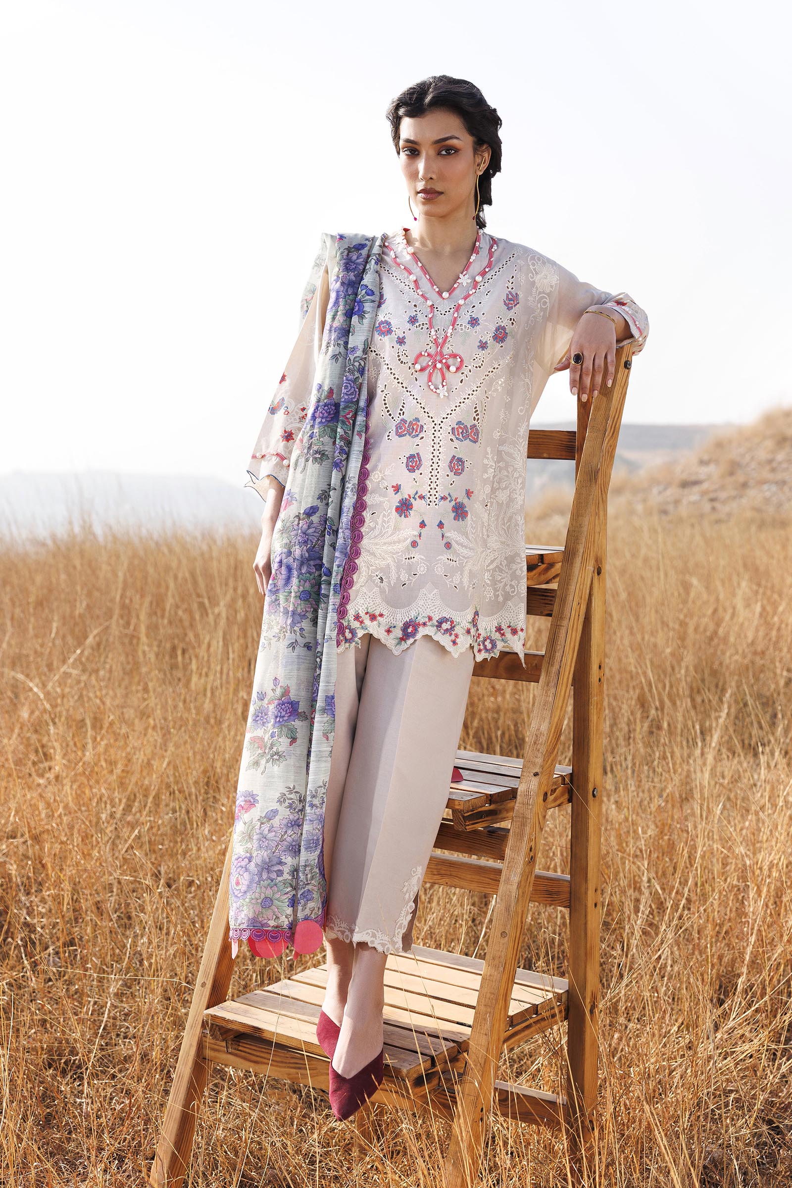 Unstitched Muzlin Lawn 3 Piece Suit