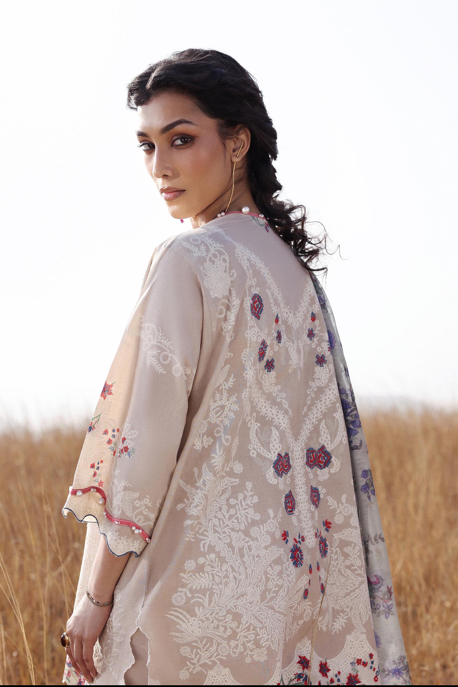 Unstitched Muzlin Lawn 3 Piece Suit