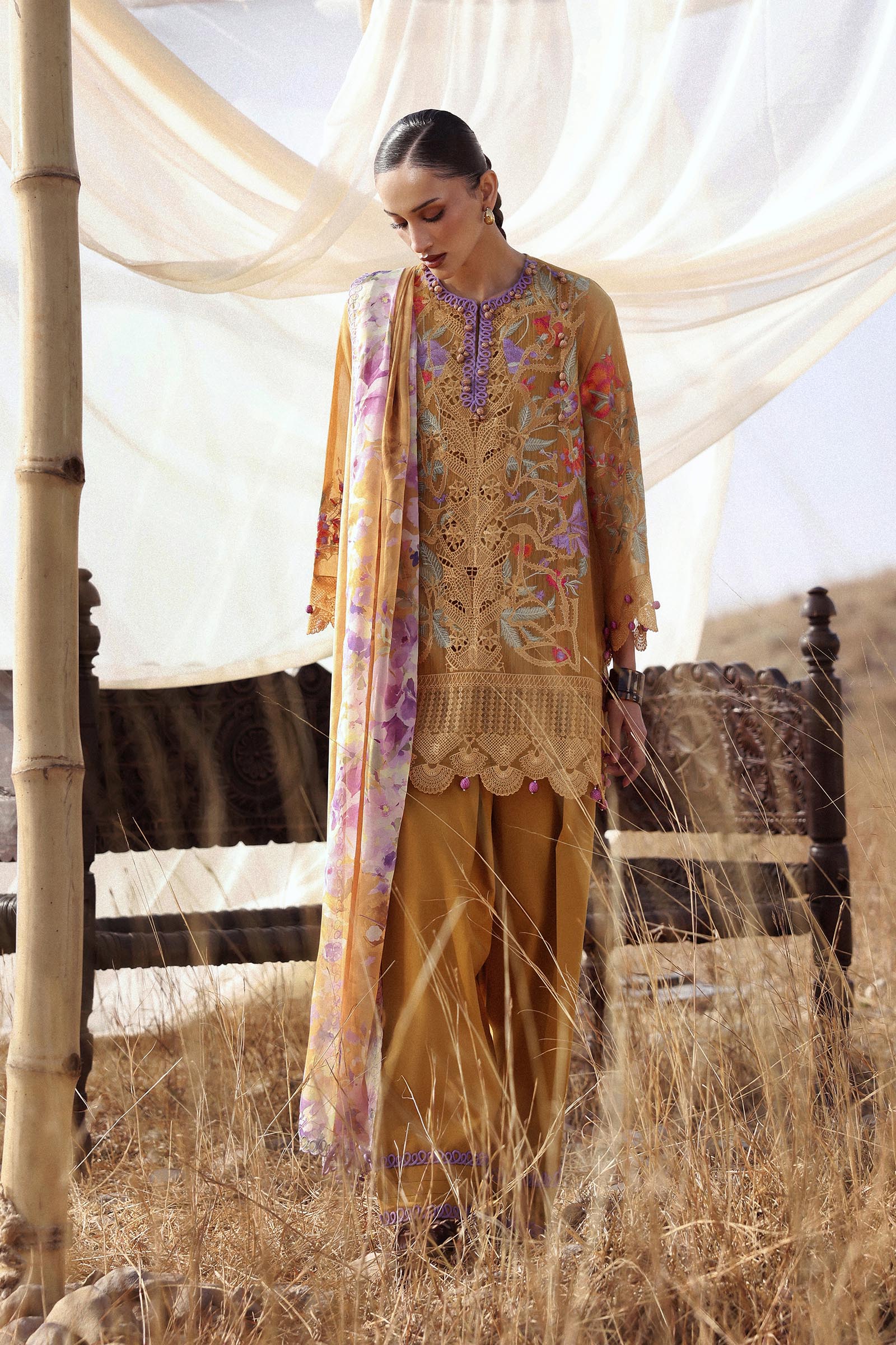 Unstitched Muzlin Woven 3 Piece Suit