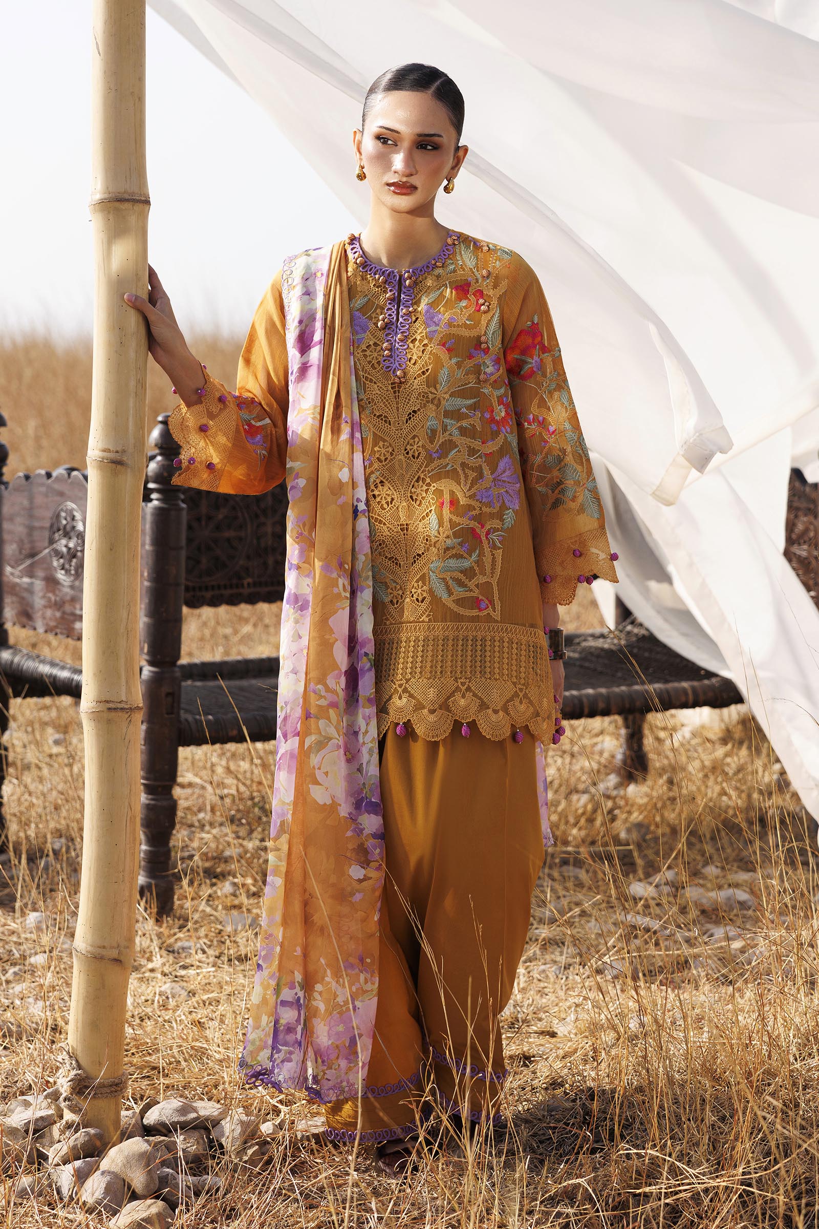 Unstitched Muzlin Woven 3 Piece Suit