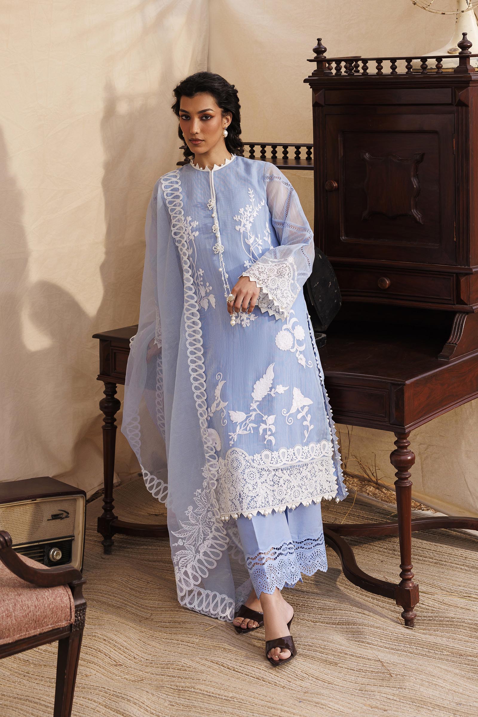 Unstitched Muzlin Woven 3 Piece Suit