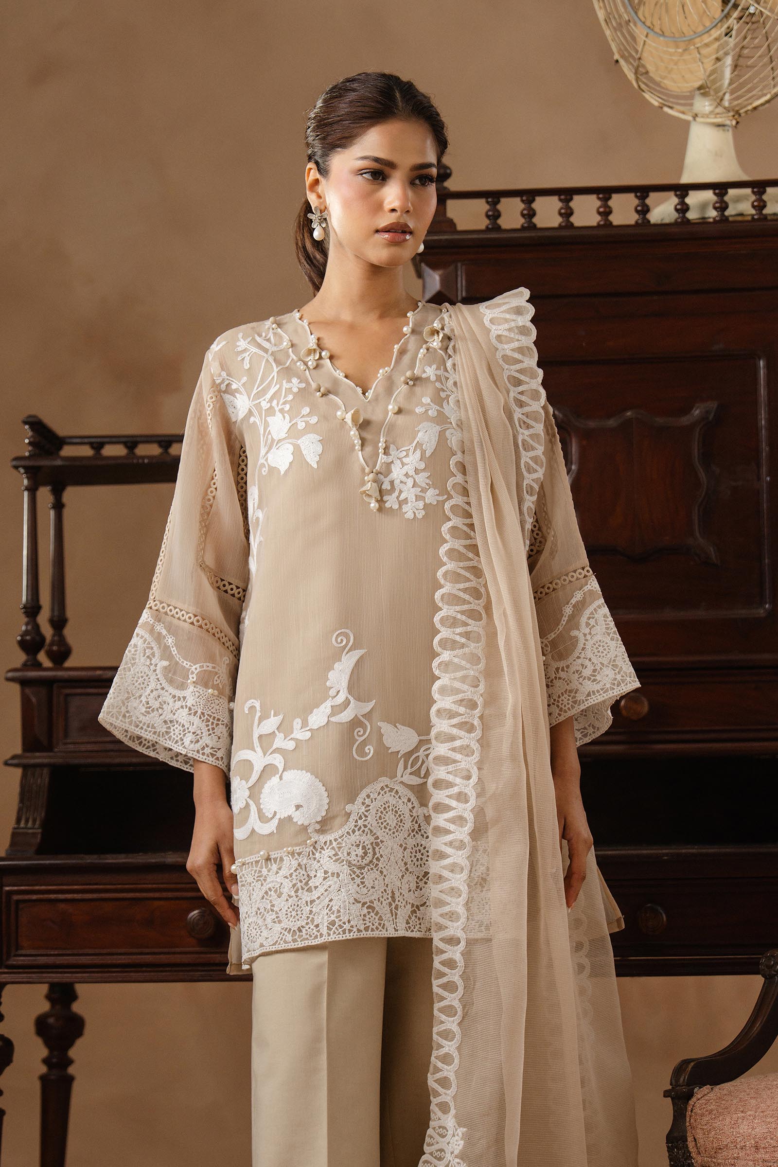 Unstitched Muzlin Woven 3 Piece Suit