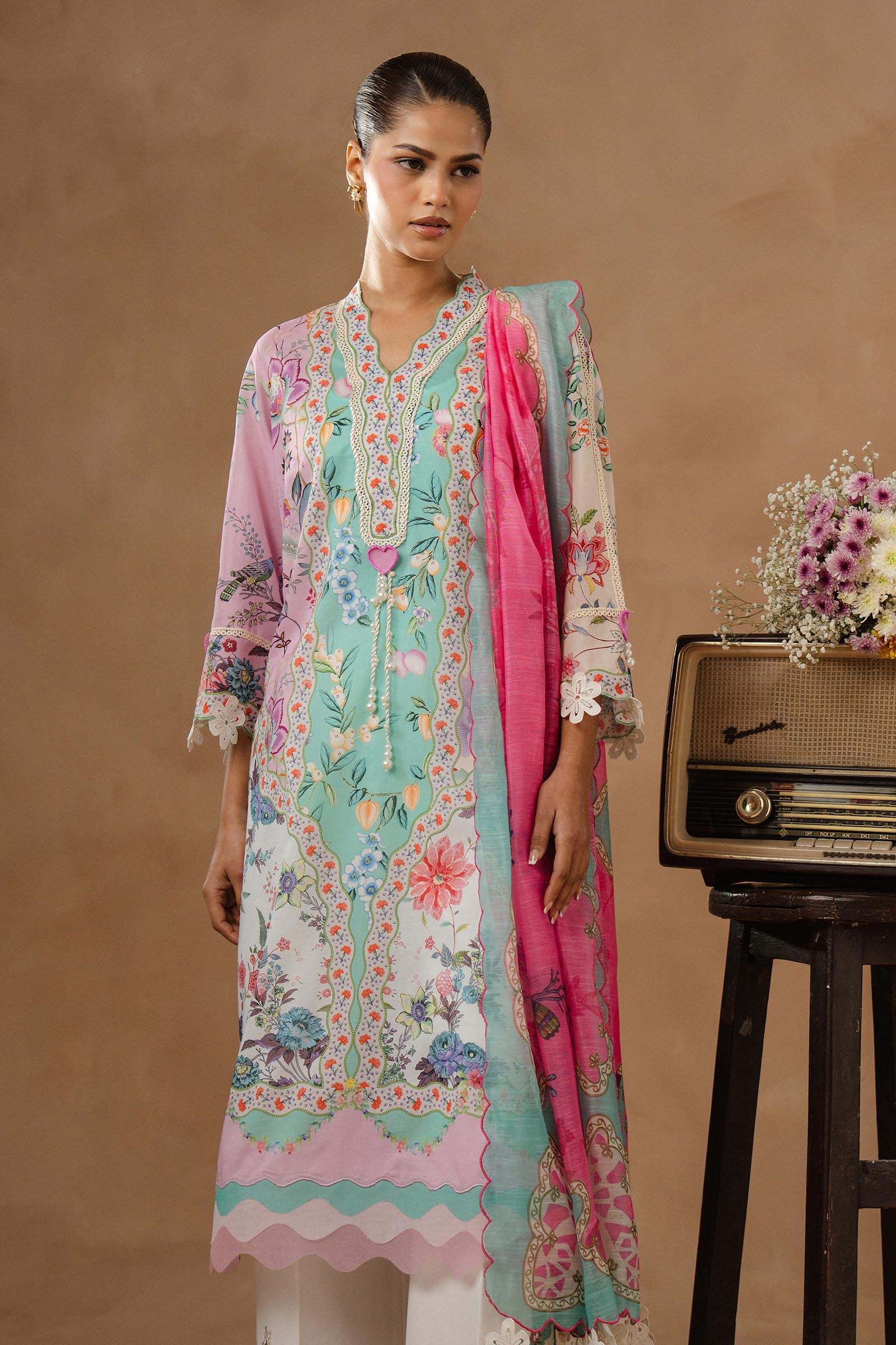 Unstitched Muzlin Lawn 3 Piece Suit