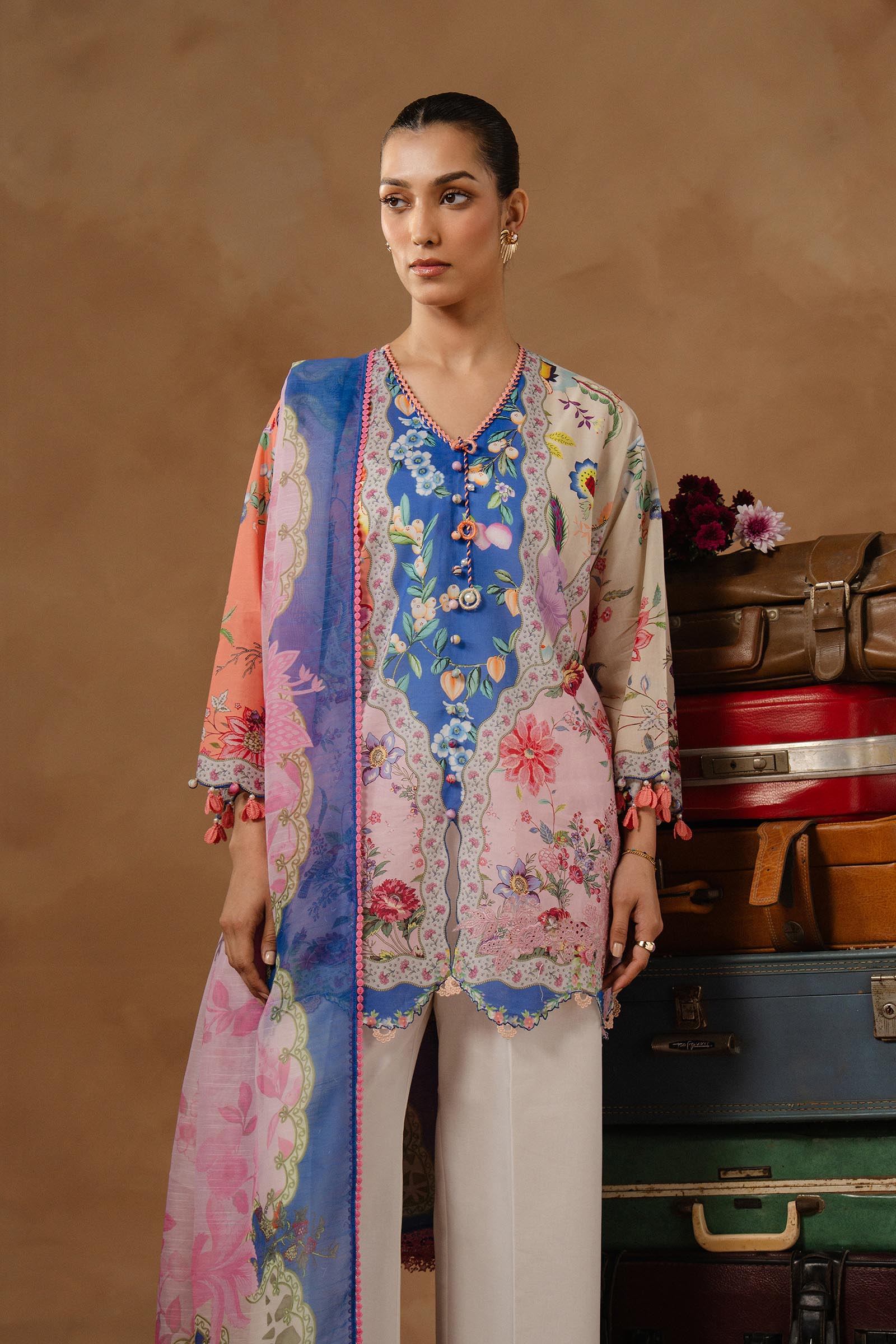 Unstitched Muzlin Lawn 3 Piece Suit