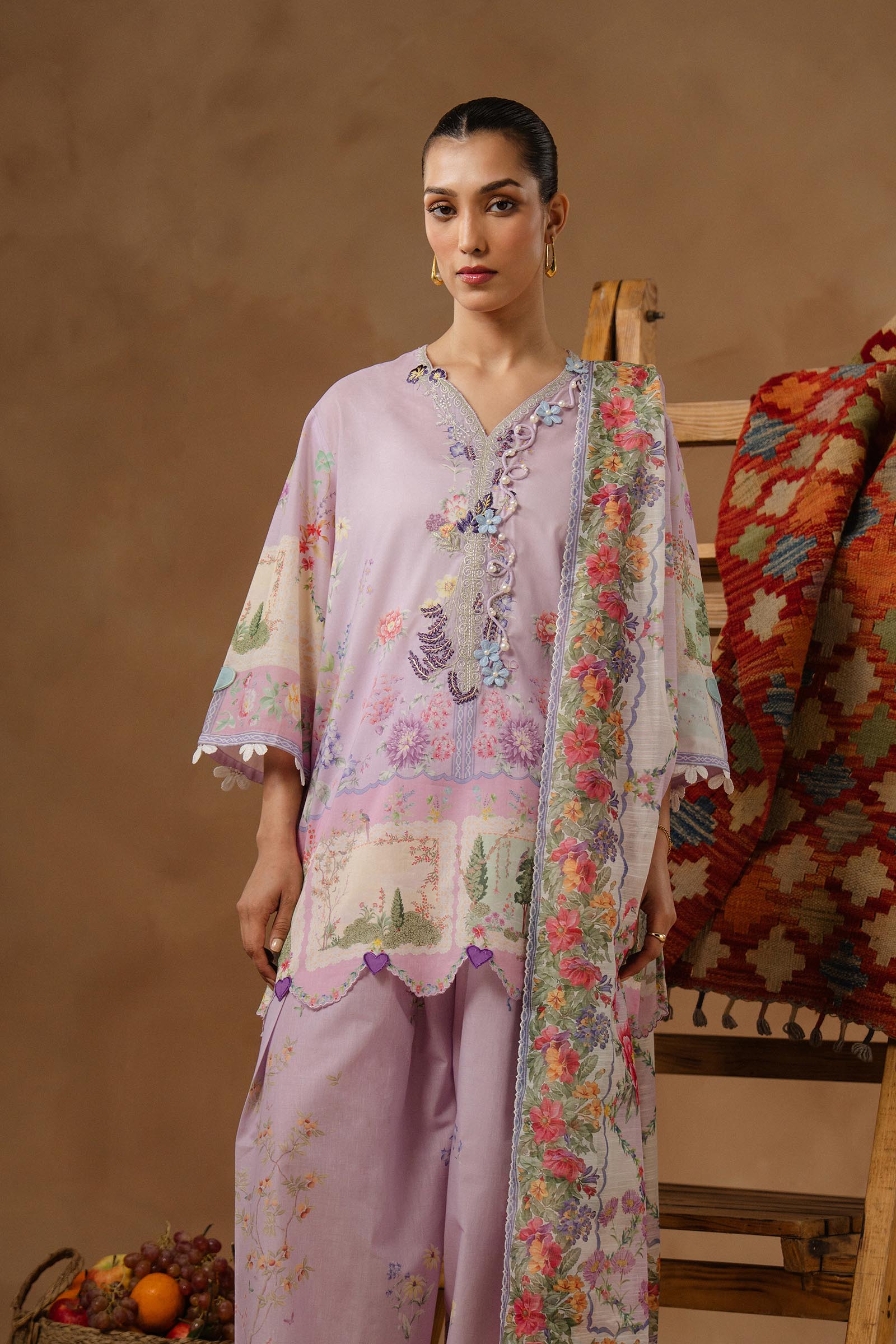 Unstitched Muzlin Lawn 3 Piece Suit