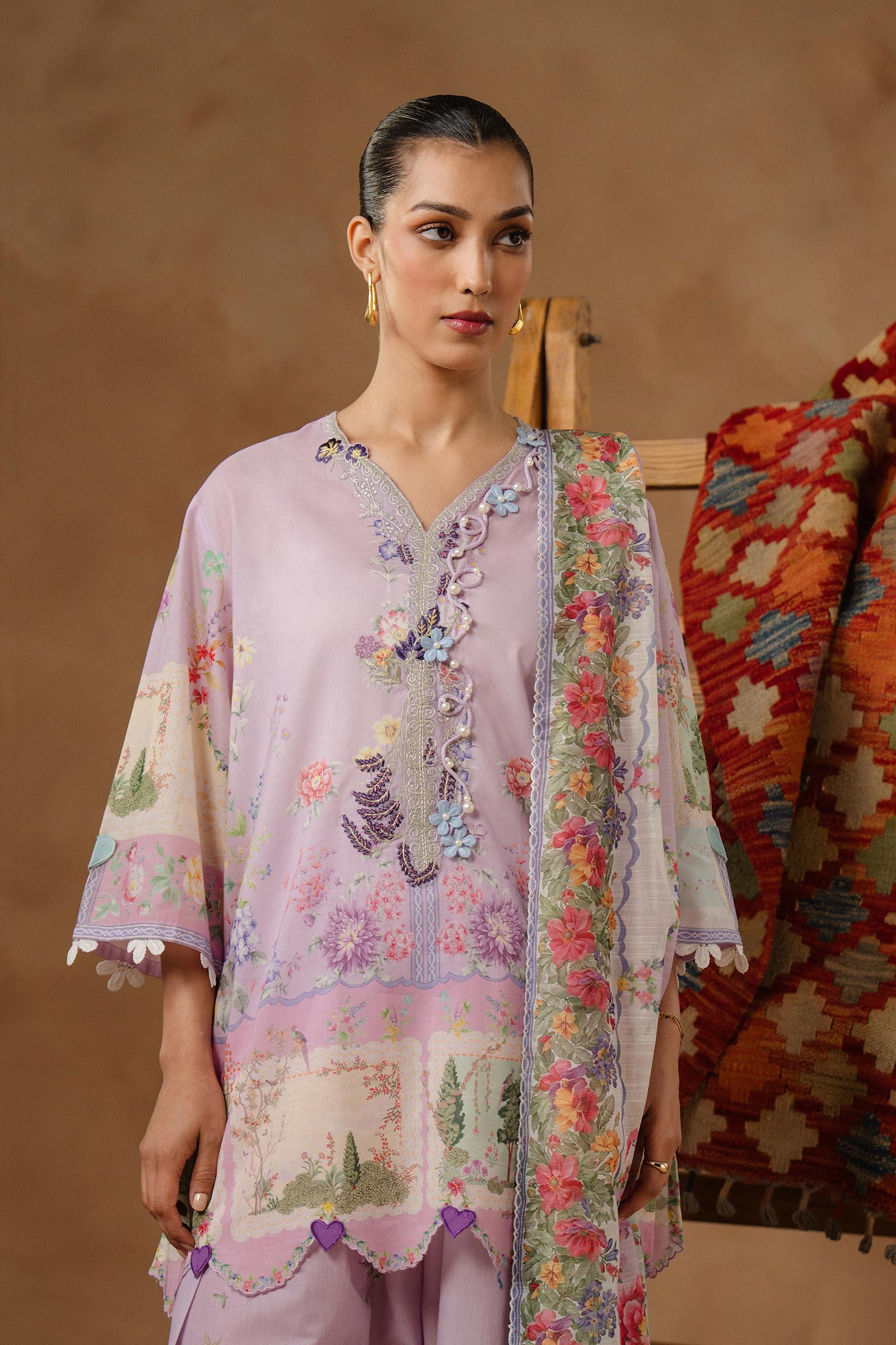 Unstitched Muzlin Lawn 3 Piece Suit