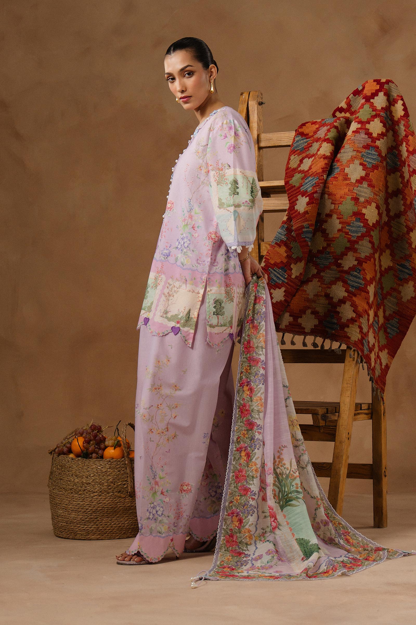 Unstitched Muzlin Lawn 3 Piece Suit