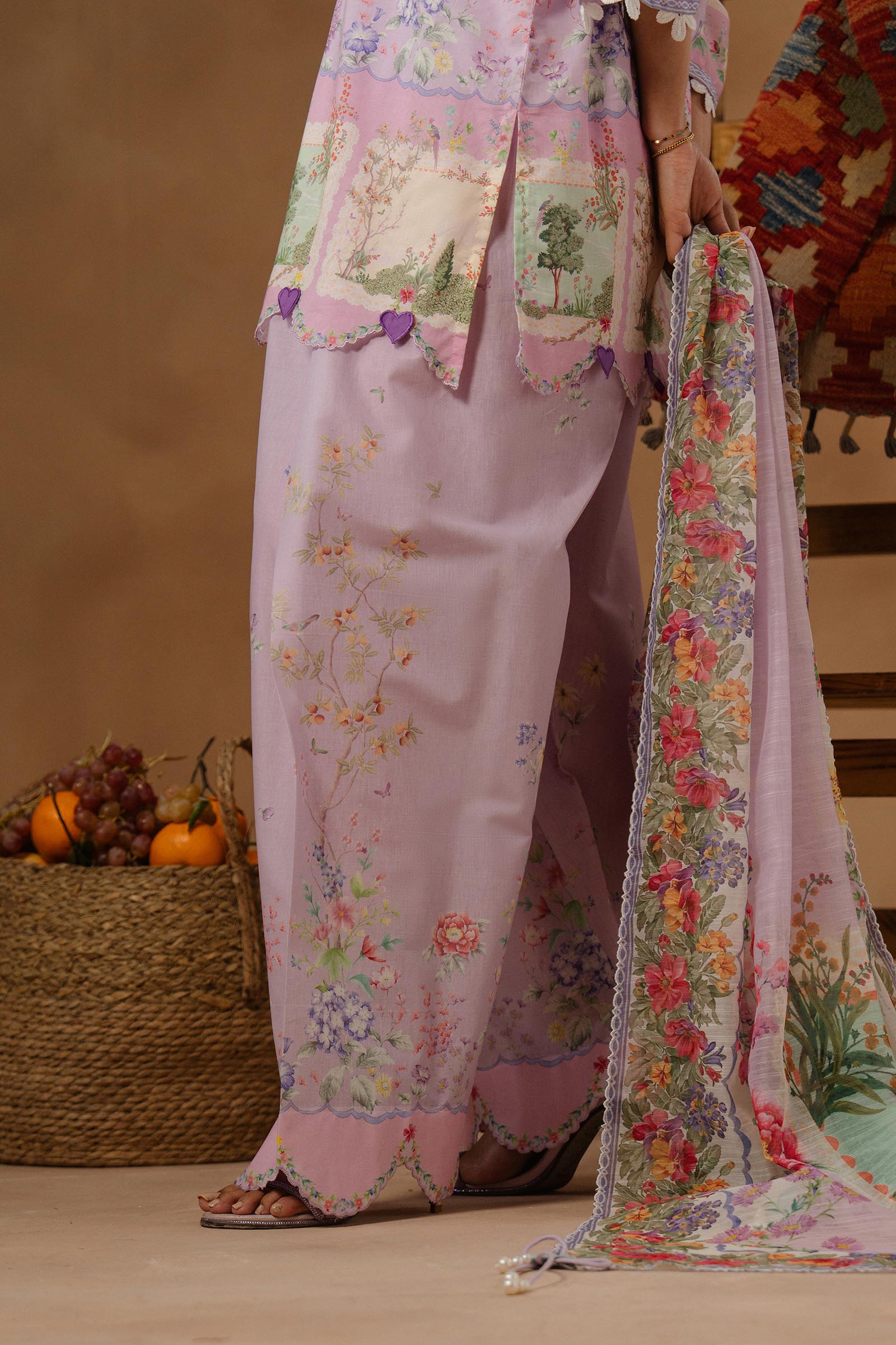 Unstitched Muzlin Lawn 3 Piece Suit