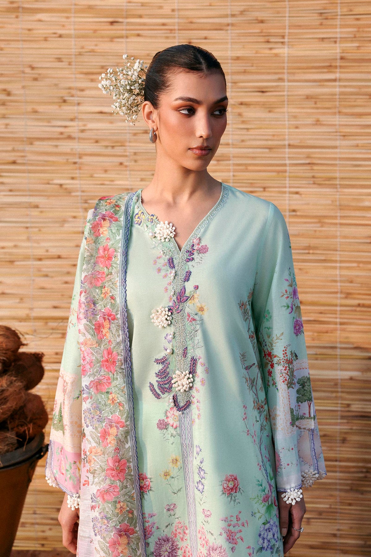 Unstitched Muzlin Lawn 3 Piece Suit