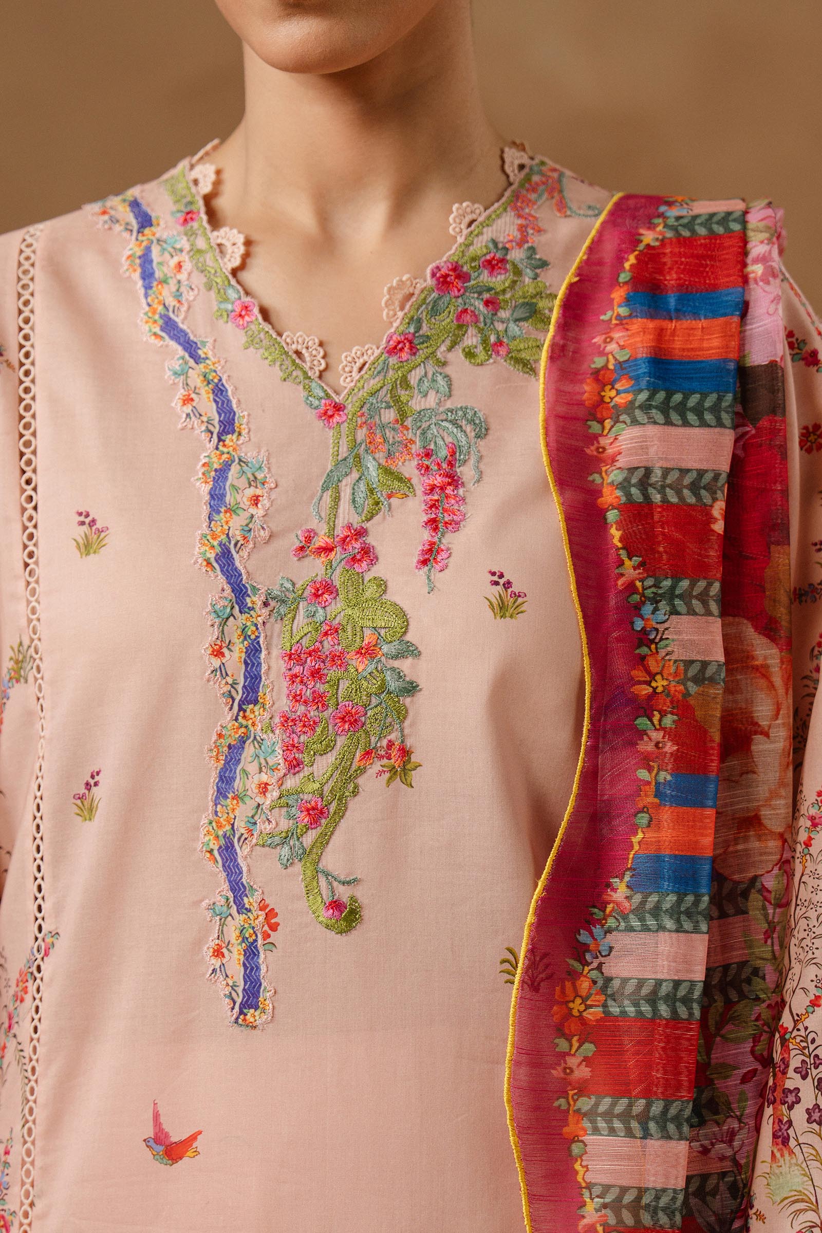Unstitched Muzlin Lawn 3 Piece Suit