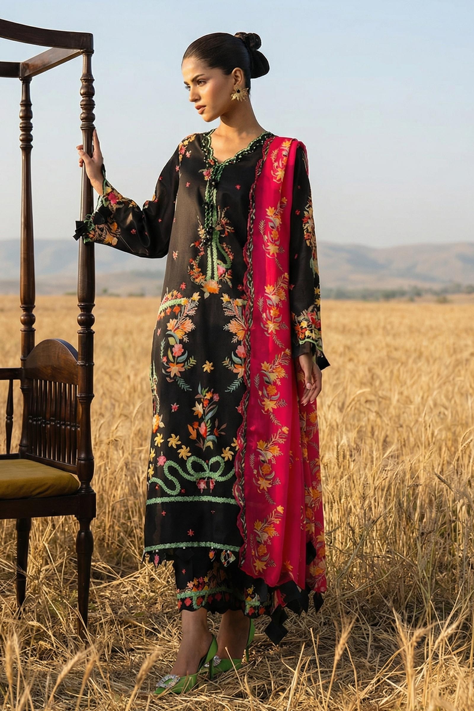 Stitched Embroidered Muzlin Suit