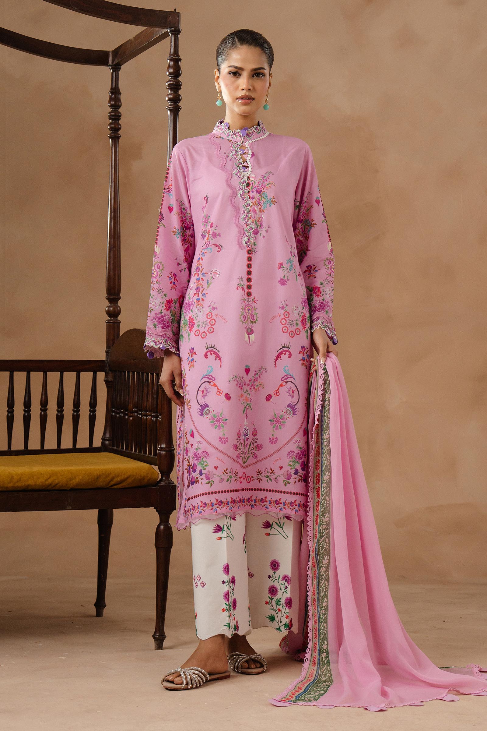 Unstitched Muzlin Lawn 3 Piece Suit