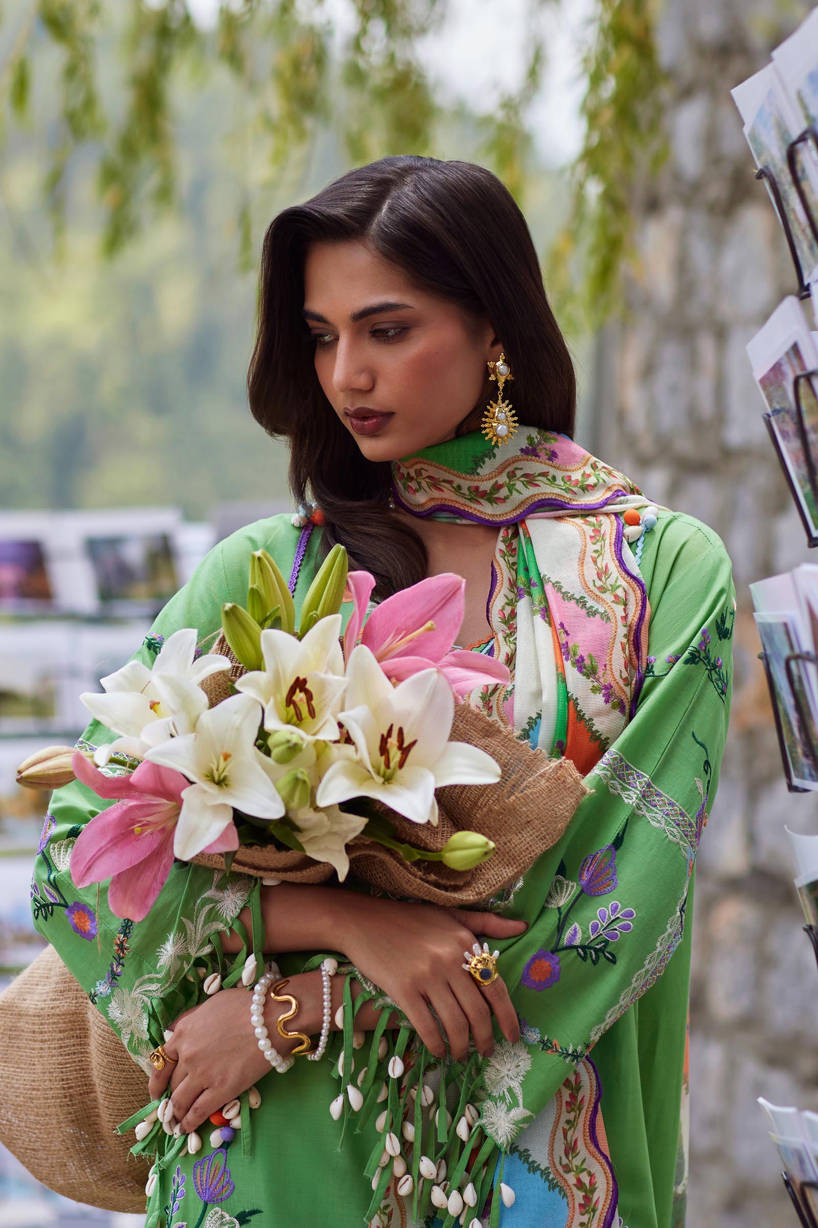 Unstitched Embroidered 3 Piece Muzlin Suit