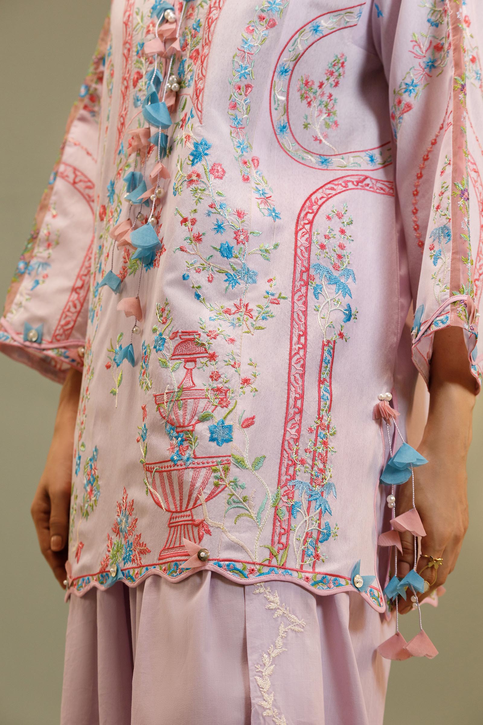 Unstitched Embroidered 3 Piece Muzlin Suit