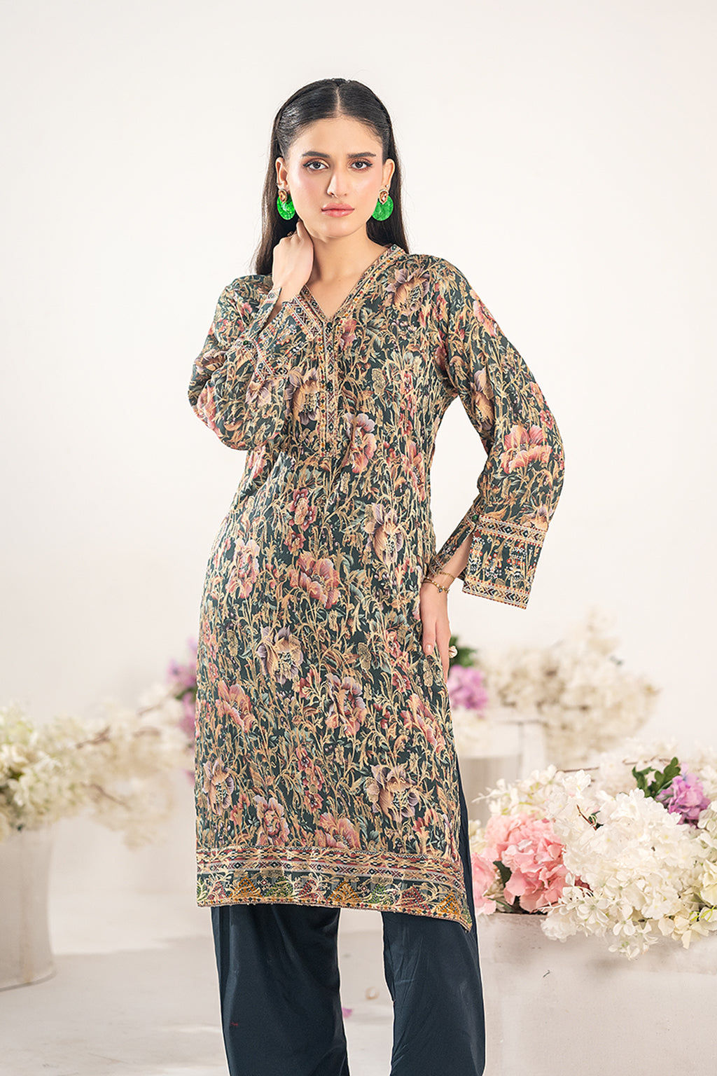 Emerald Night Jacquard Printed Set | 2PC