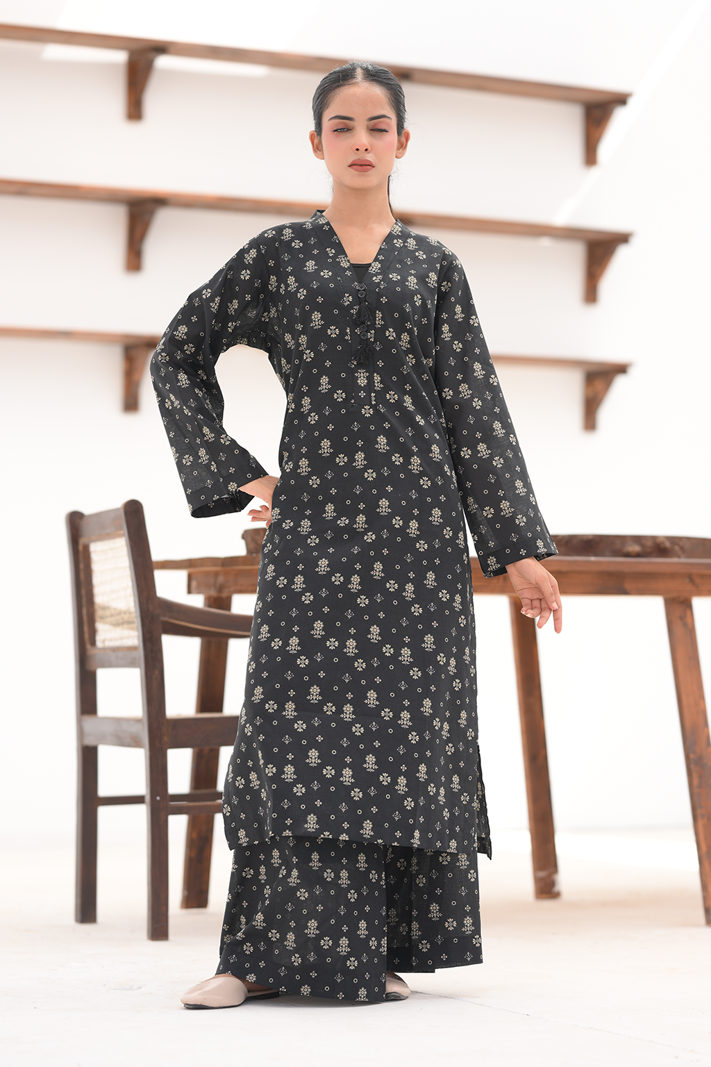 Noir Blossom Co-Ord Set | 2PC