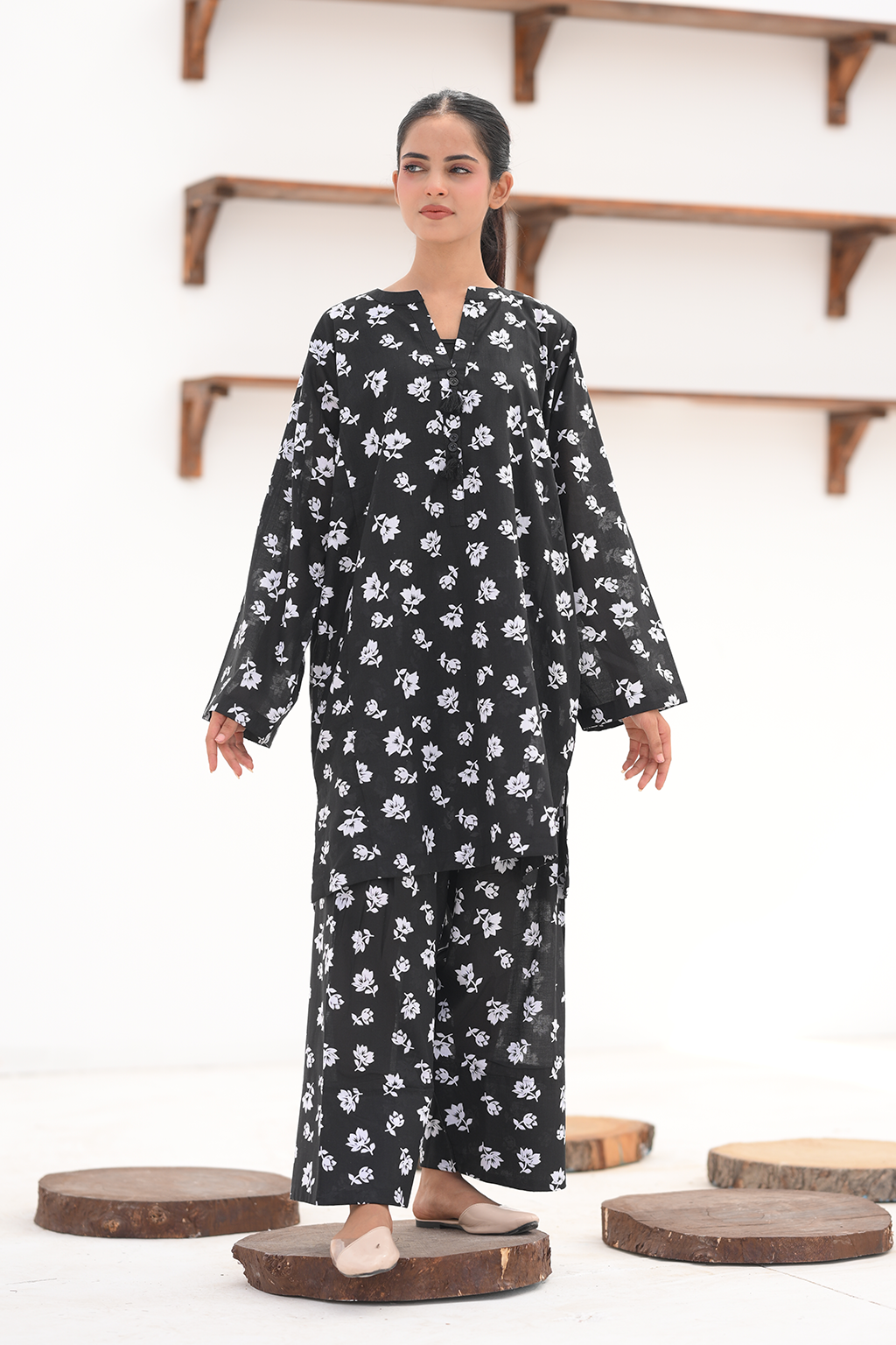 Ebony Bloom Co-Ord Set | 2PC