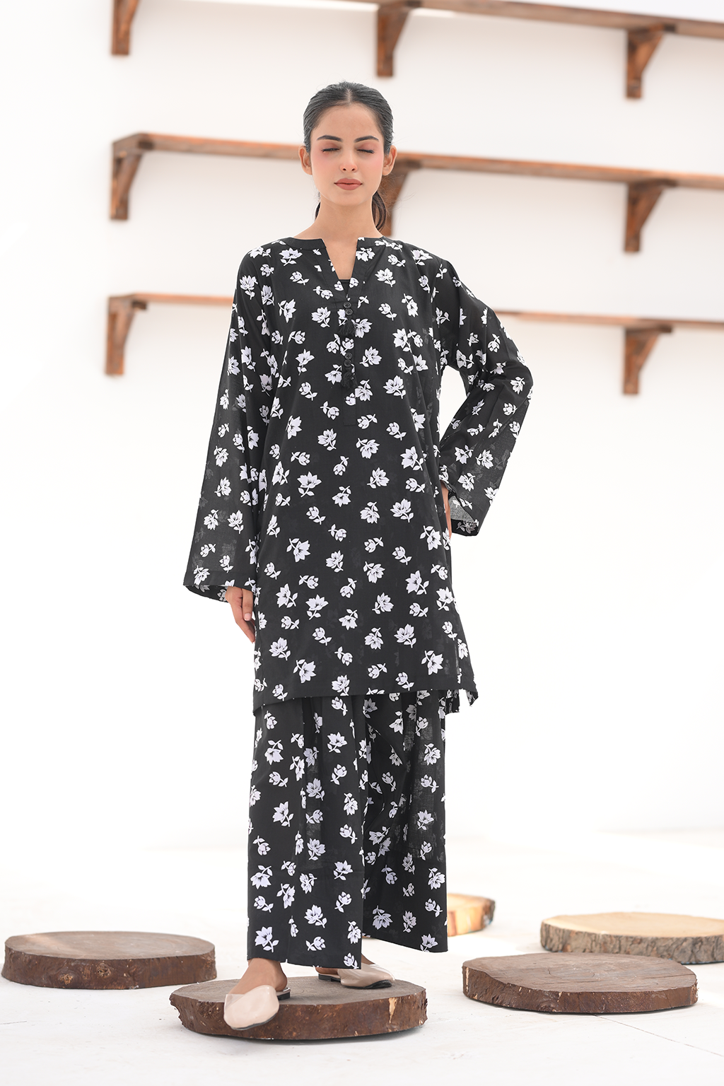 Ebony Bloom Co-Ord Set | 2PC