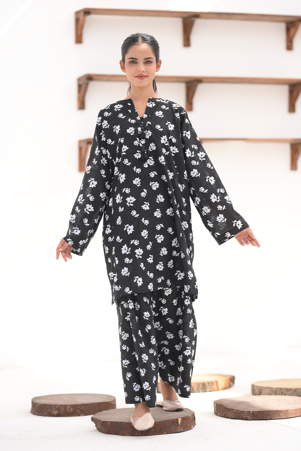 Ebony Bloom Co-Ord Set | 2PC
