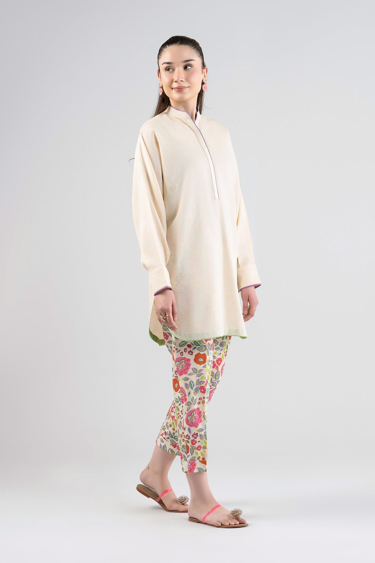 2 Pc Printed Jacquard Viscose Suit