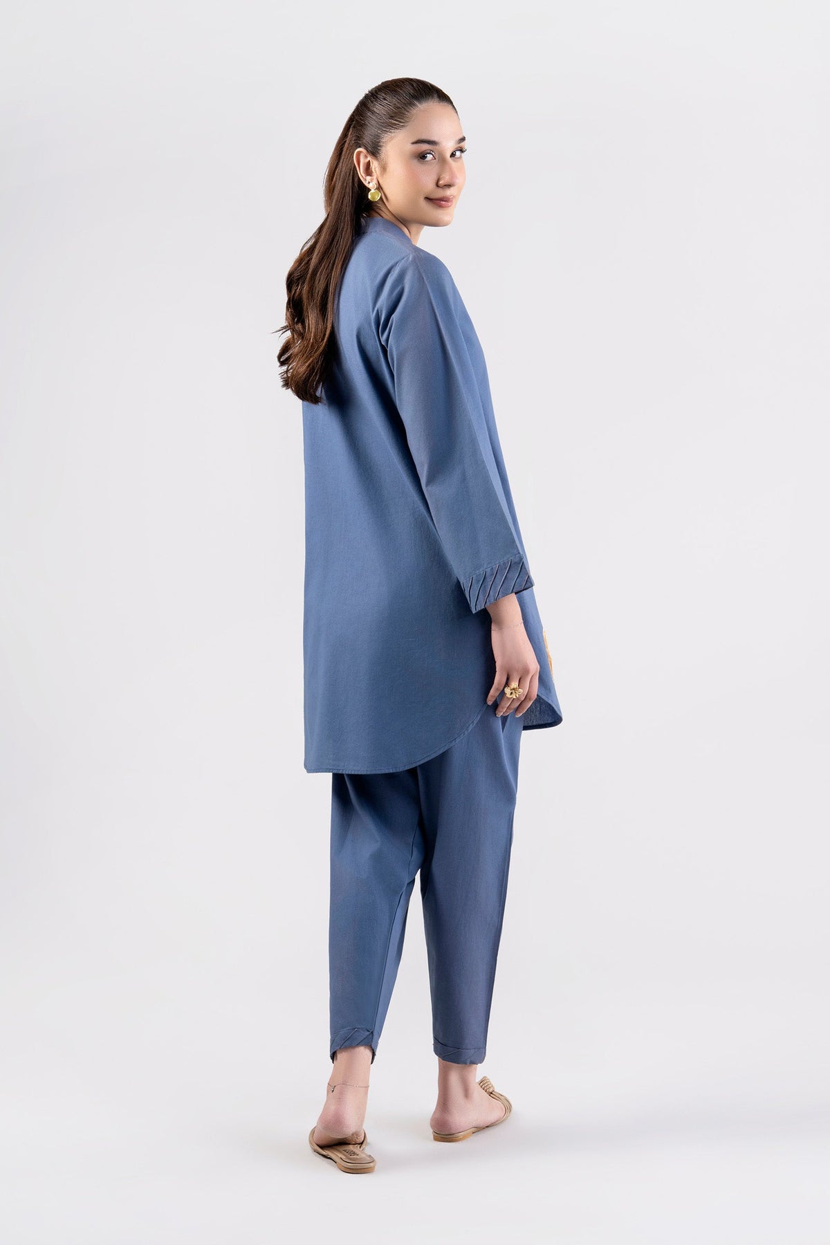 2 Pc Embroidered Linen Suit