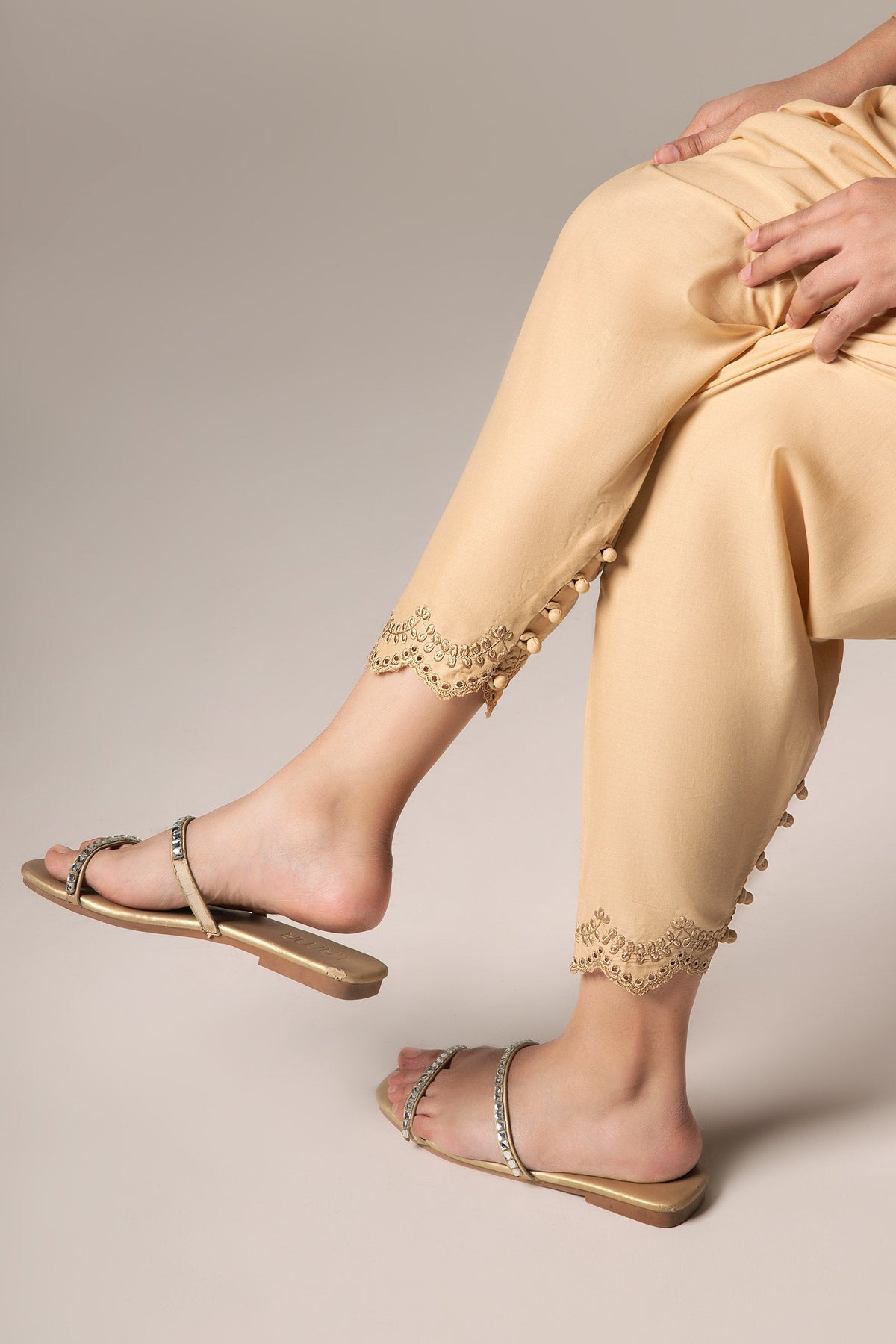 Embroidered Cambric Shalwar