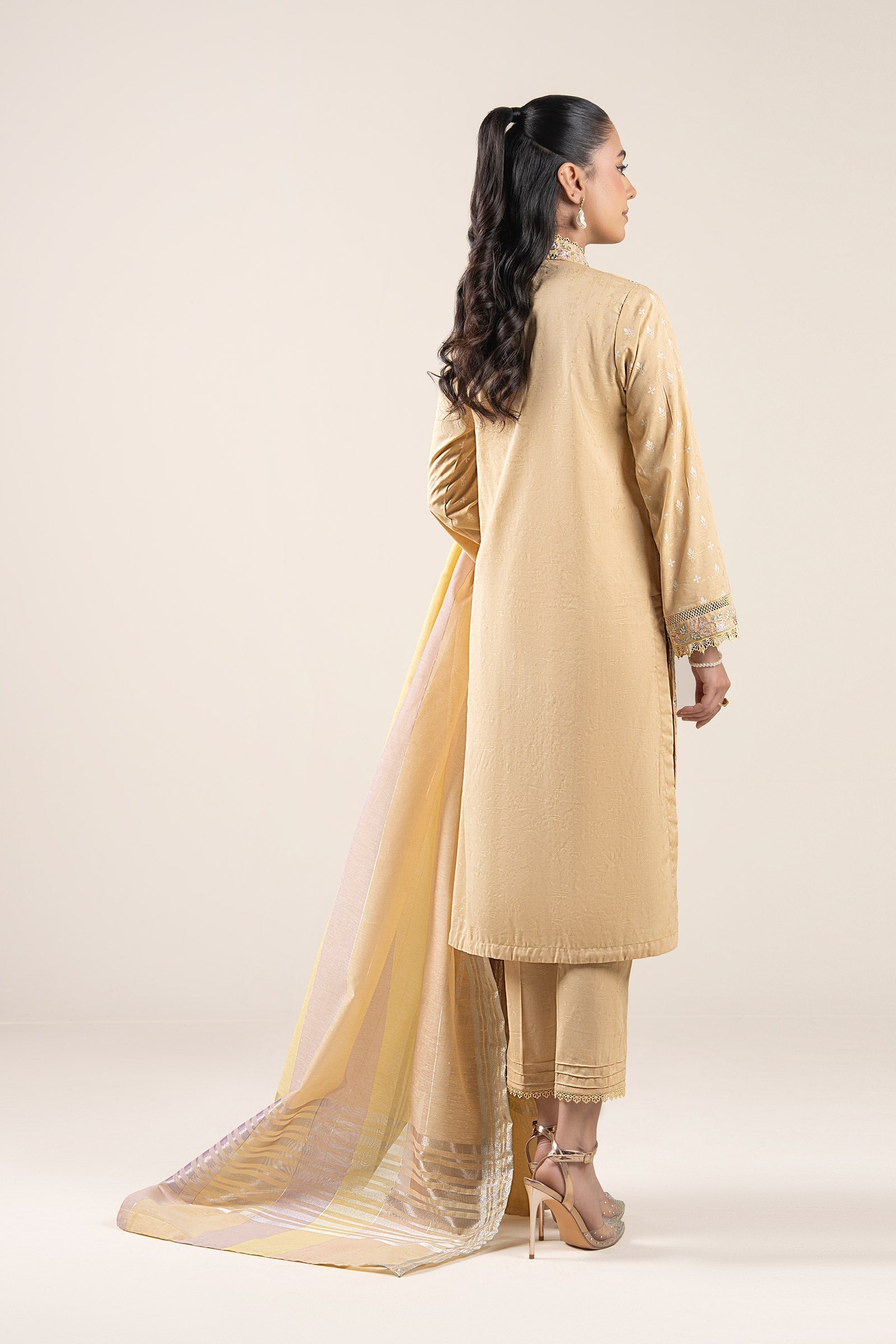 3 Pc Embroidered Dobby Suit