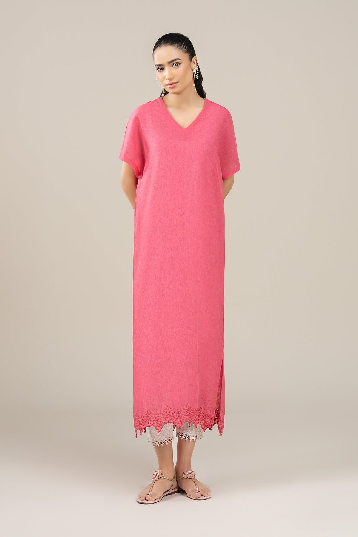 Embroidered Karandi Shirt - MBC166A-ESM-CRL