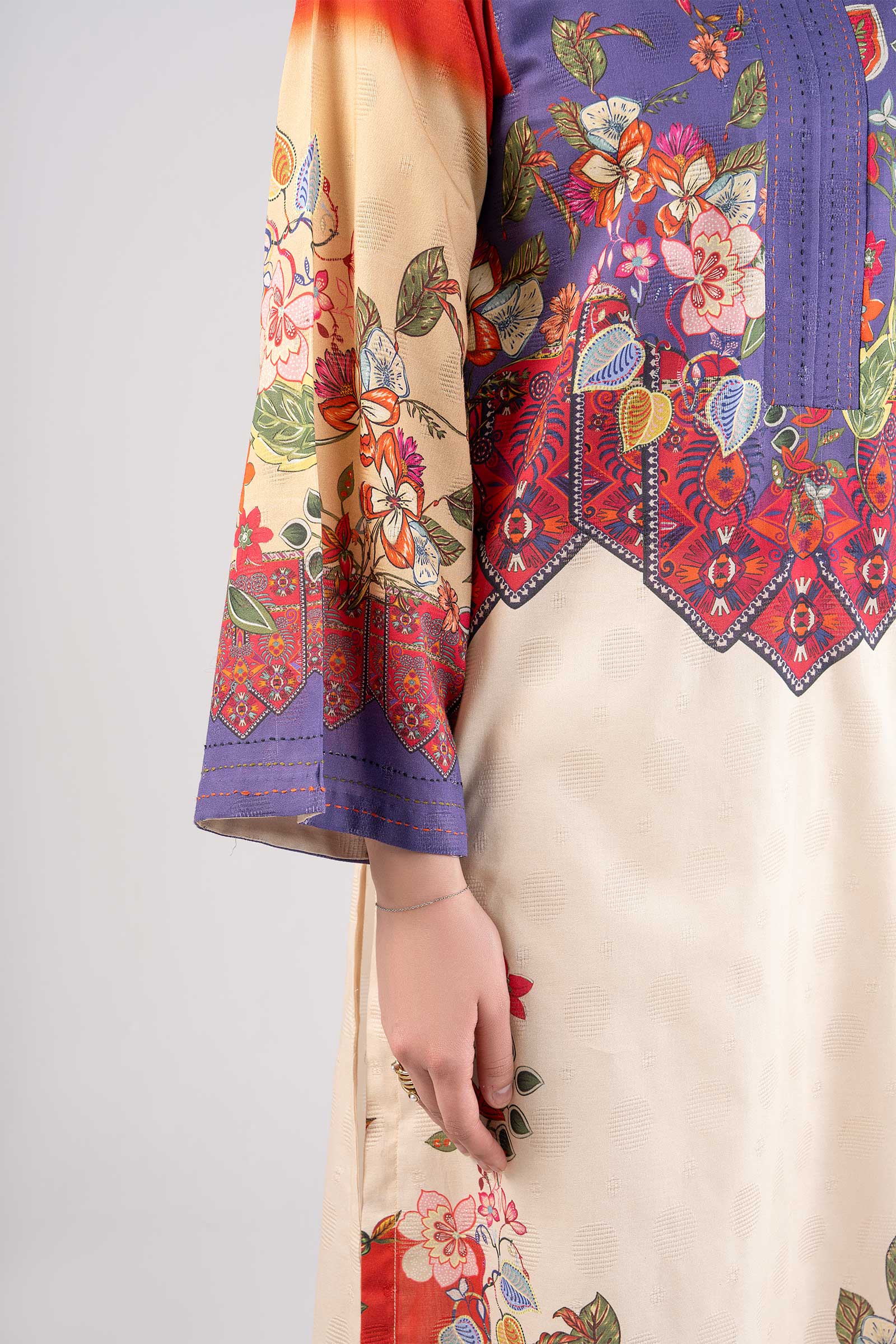 Printed Textured Cotton Shirt