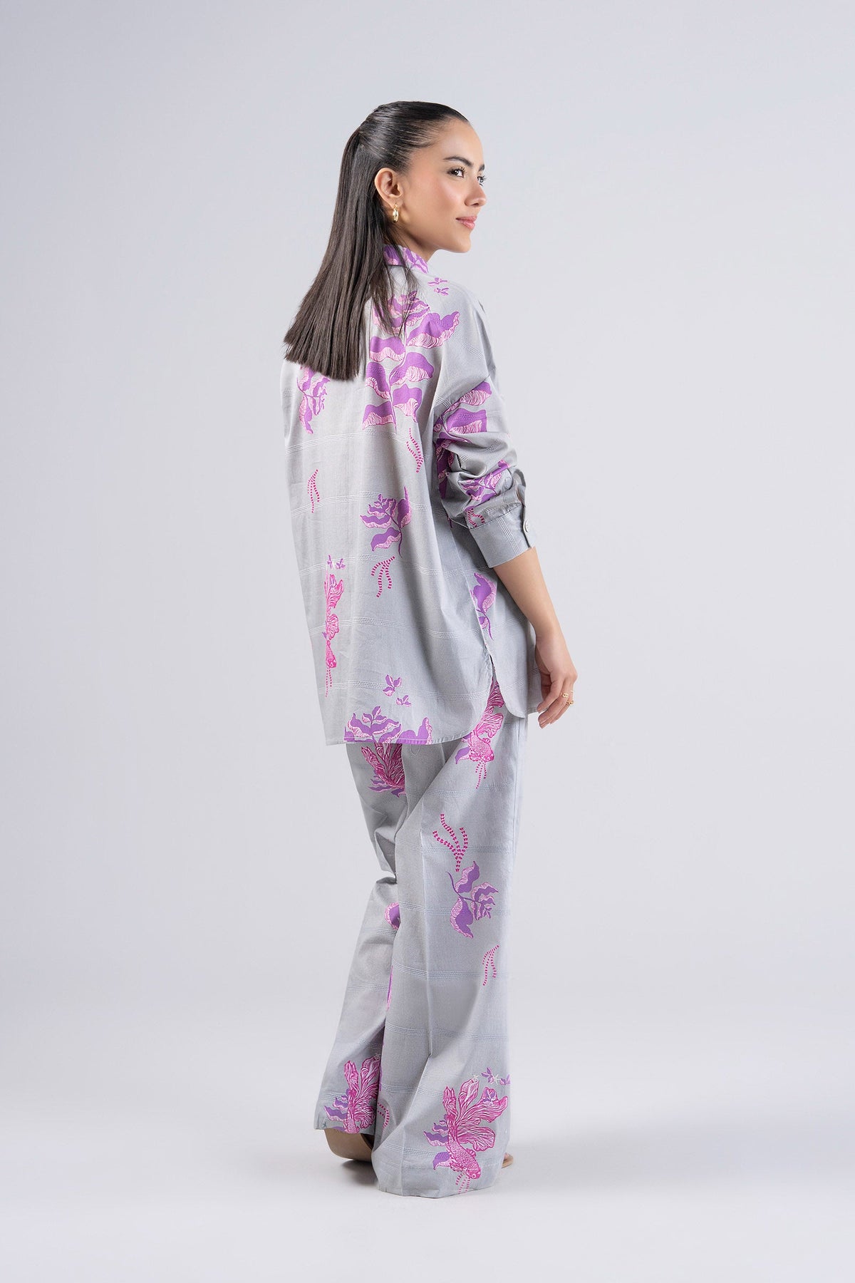 2 Pc Printed Textured Cotton Suit