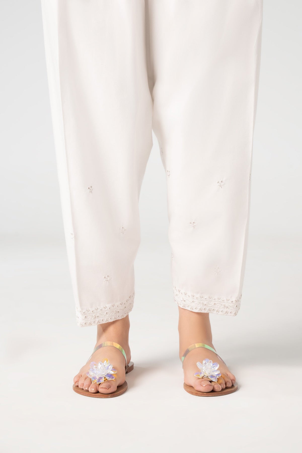 Embroidered Cambric Shalwar