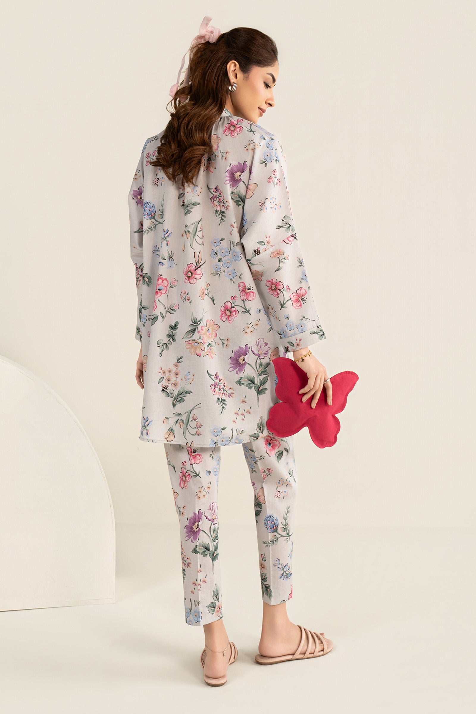 2 Pc Printed Dobby Suit