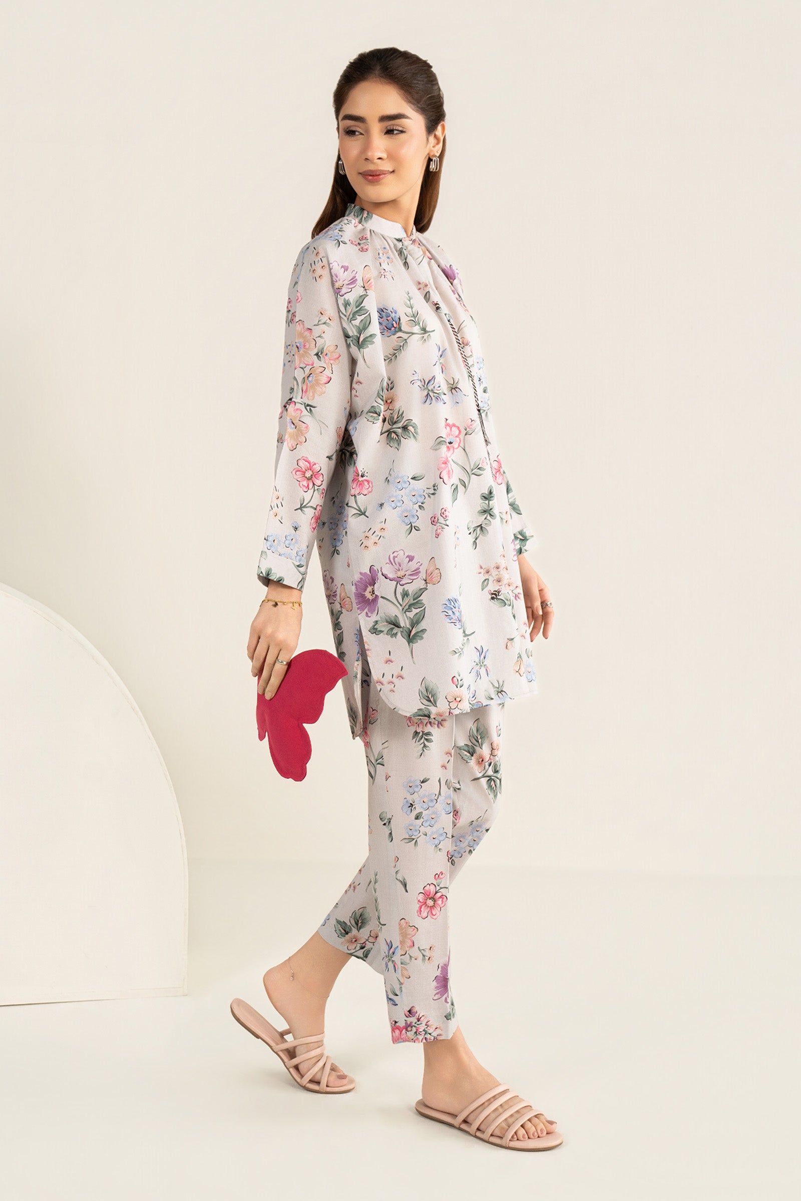 2 Pc Printed Dobby Suit