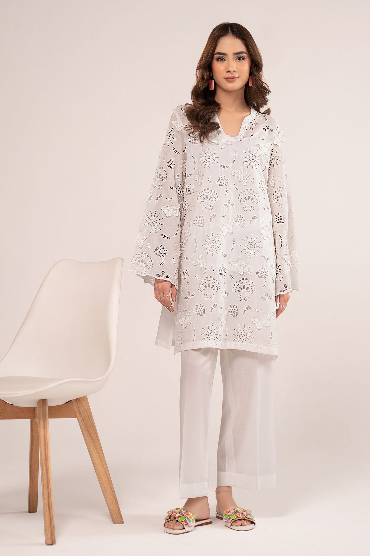 2 Pc Embroidered Lawn Suit - MB2691A-ESM-WHT