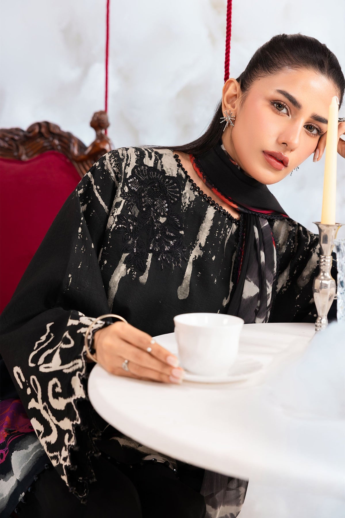 3 Pc Unstitched Embroidered Lawn Suit