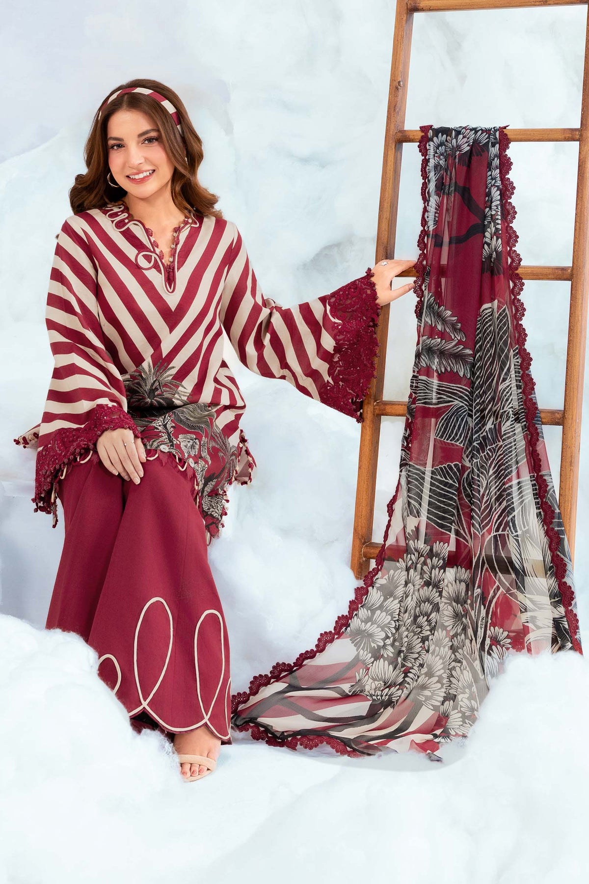 3 Pc Unstitched Embroidered Lawn Suit