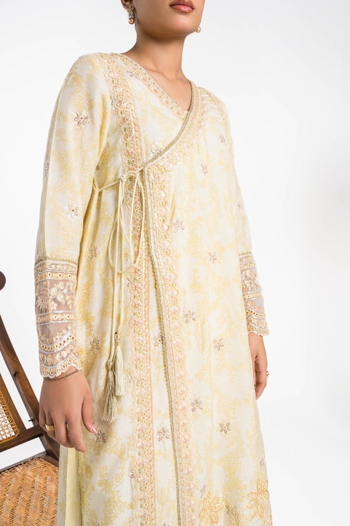 2 Pc Embroidered Raw Silk Suit - MBFS035-ESM-LHY