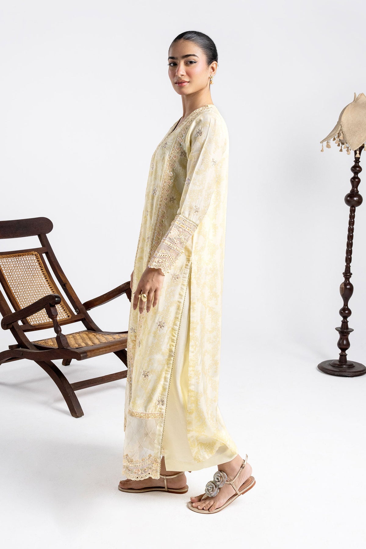 2 Pc Embroidered Raw Silk Suit - MBFS035-ESM-LHY