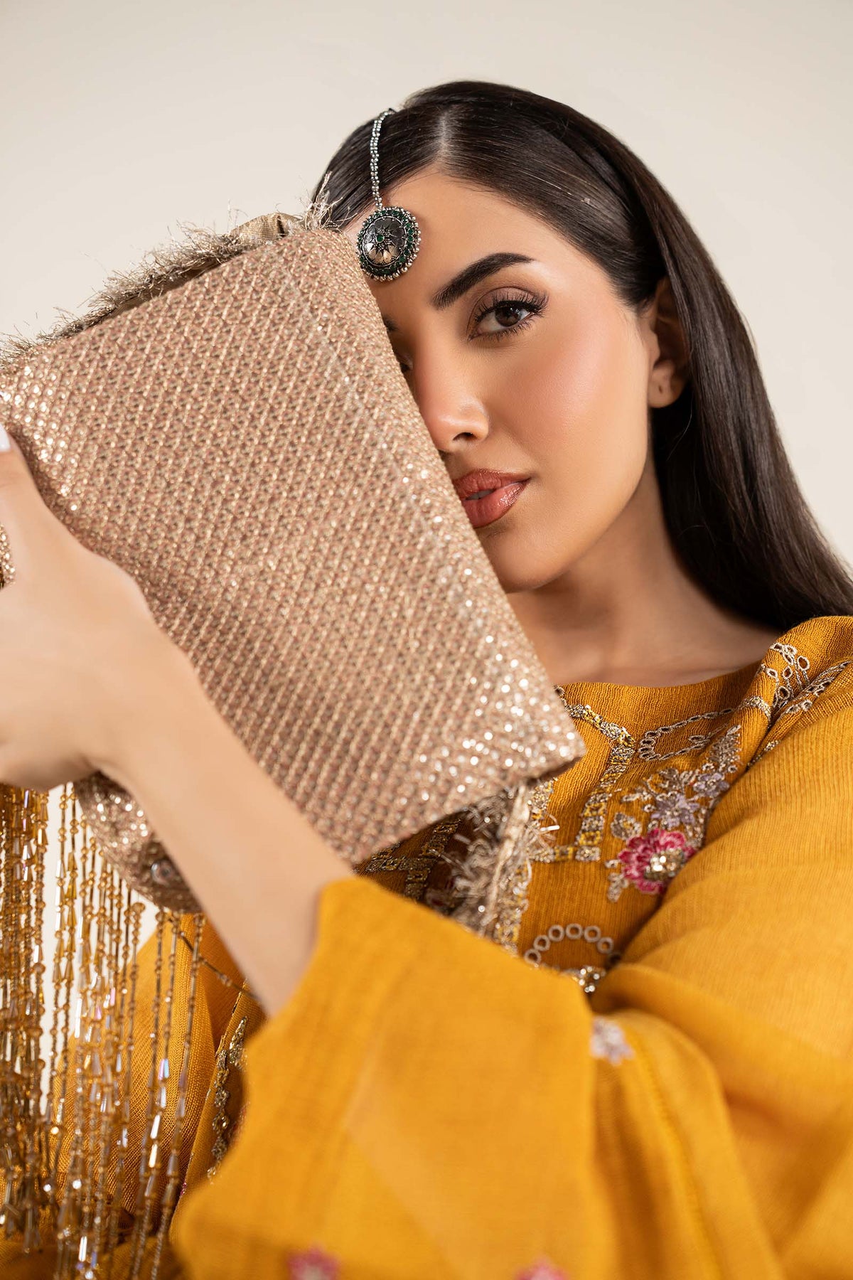 2 Pc Embroidered Cotton Net Suit - MBF2605-ESM-MTD
