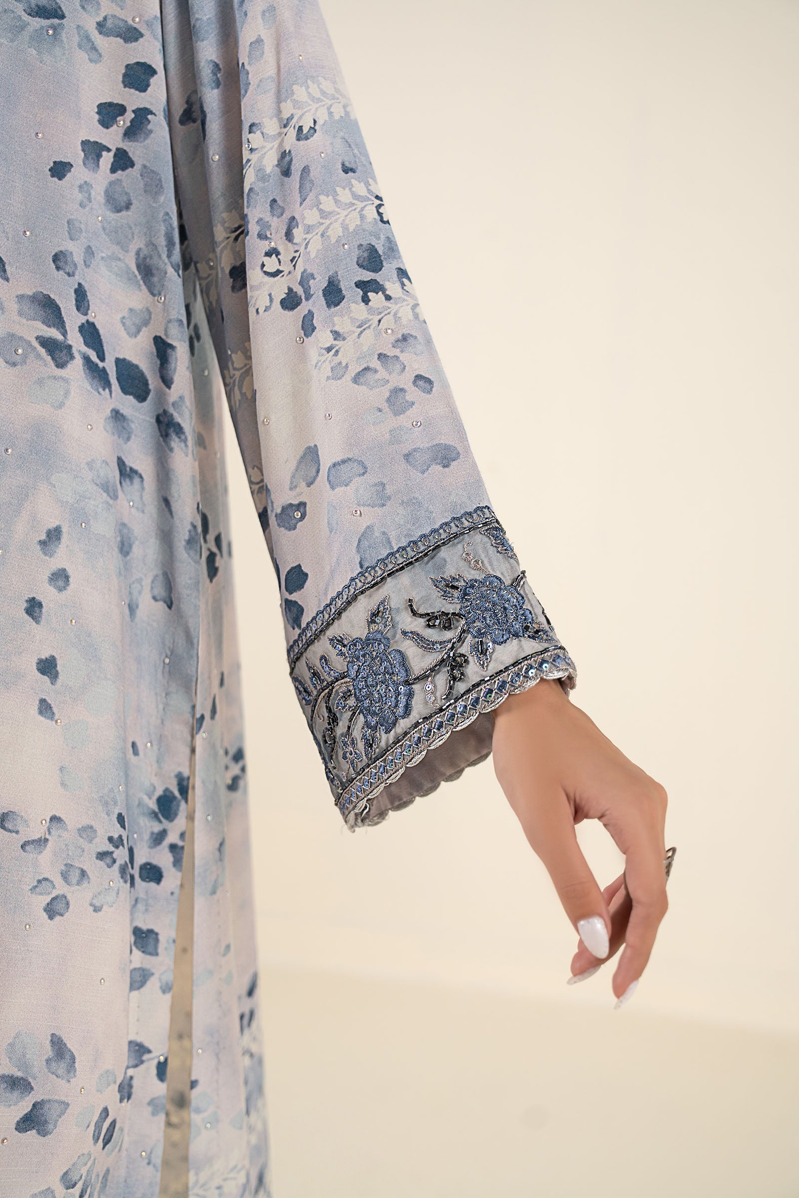 Embroidered Raw Silk Shirt