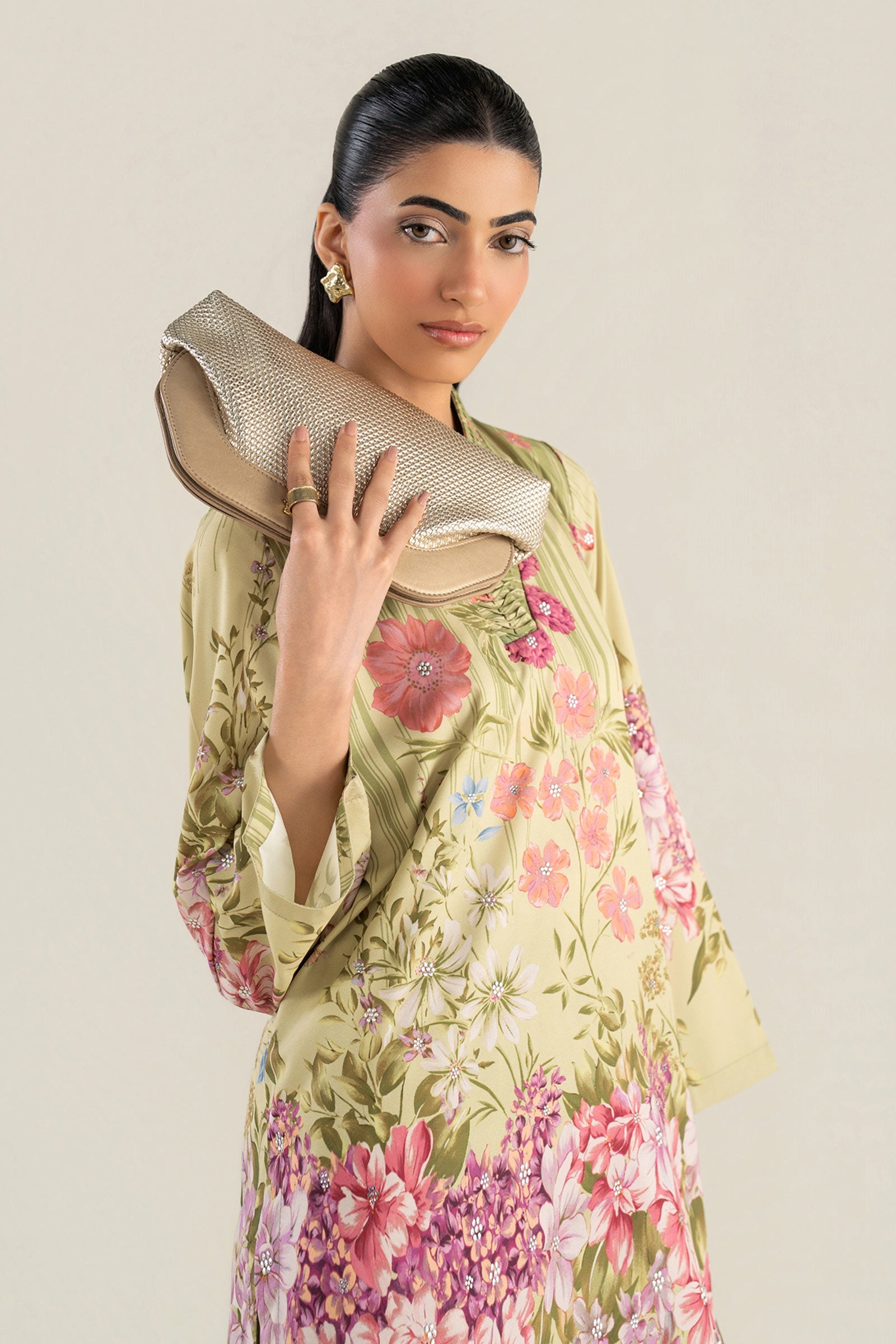 2 Pc Printed Crepe Suit